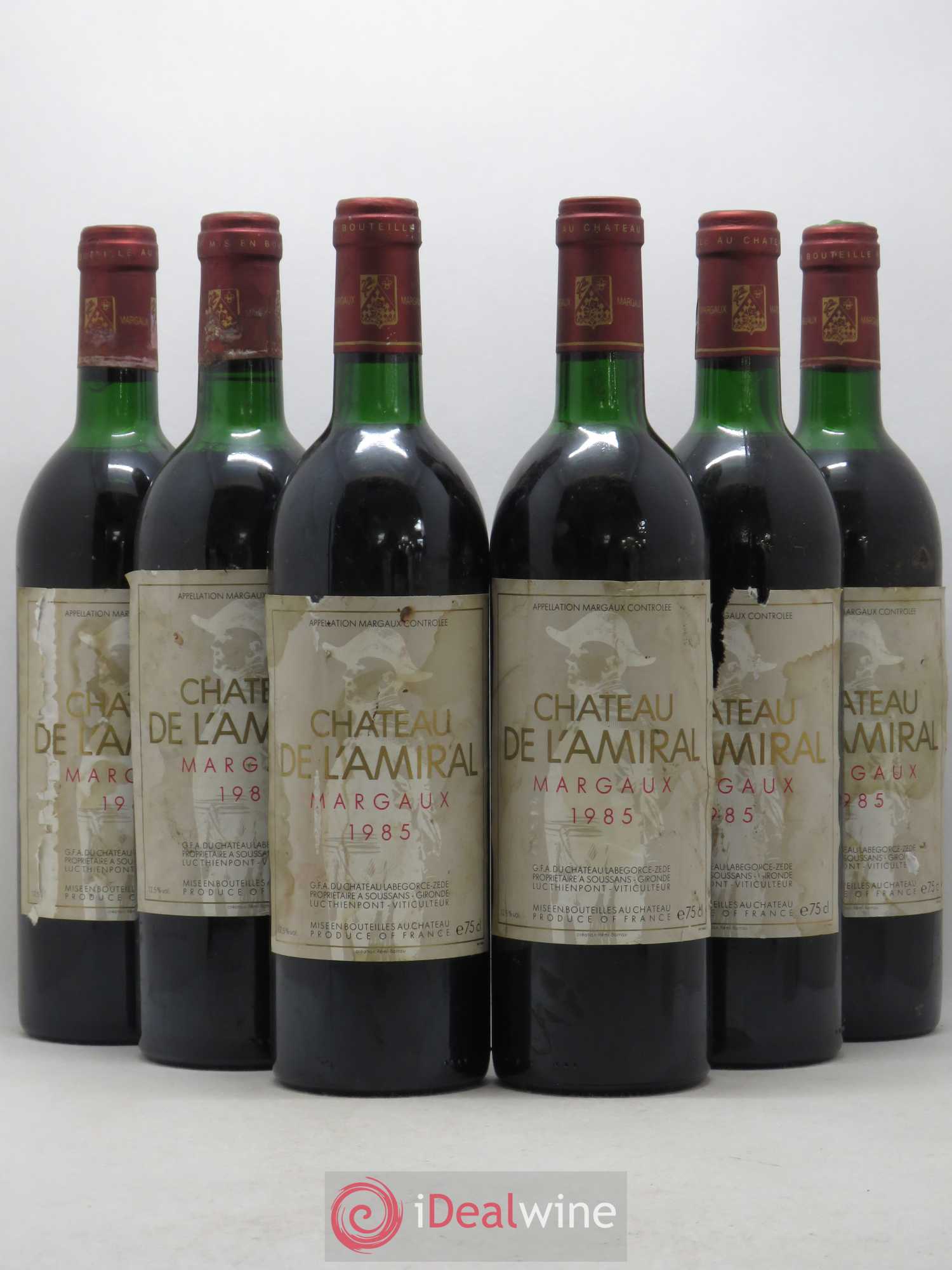 Bordeaux Margaux Château de l'Amiral 1985 - Posten von 6 Flaschen - 0
