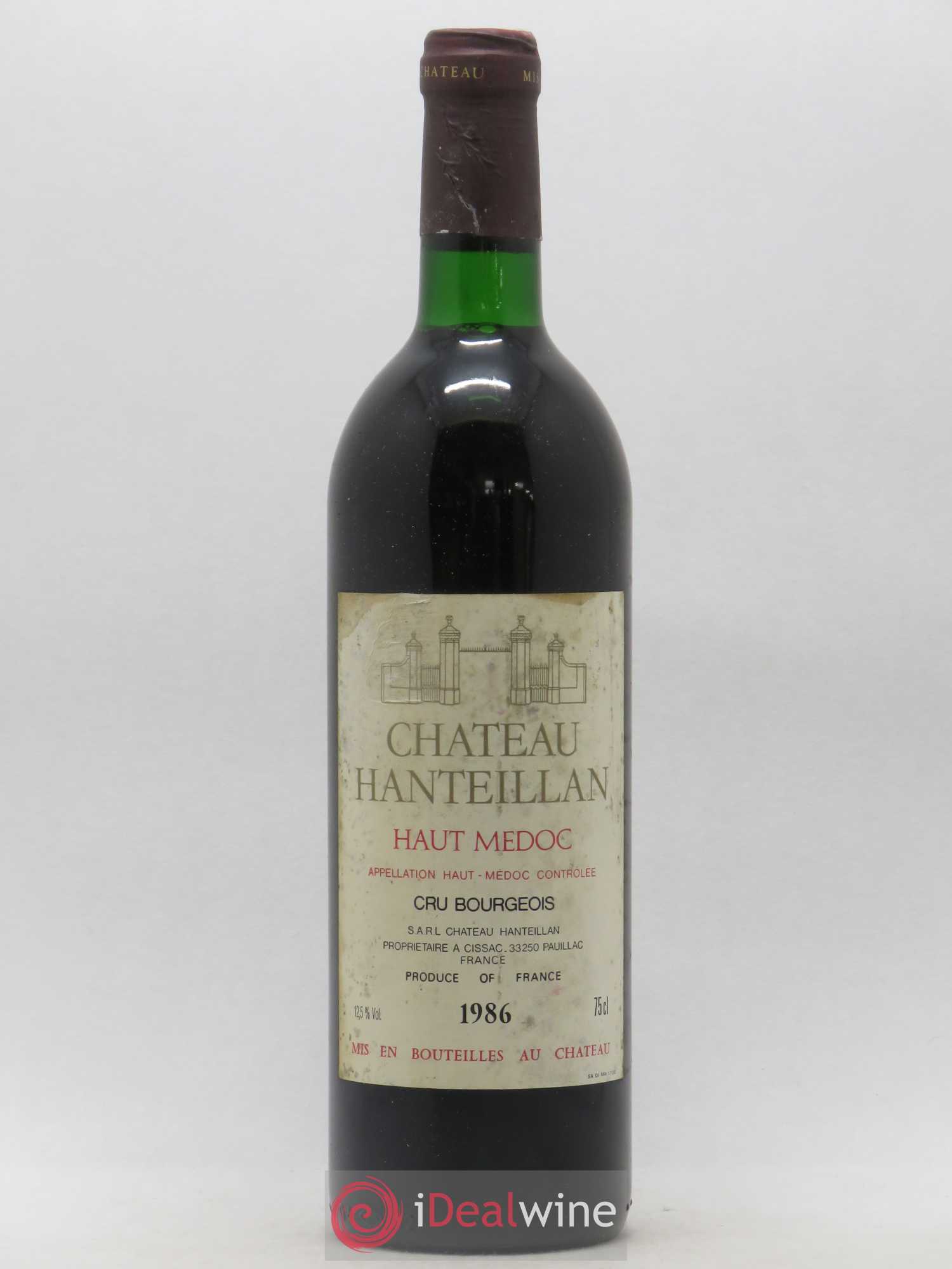 Château Hanteillan Cru Bourgeois 1986 - Lot de 1 bouteille - 0
