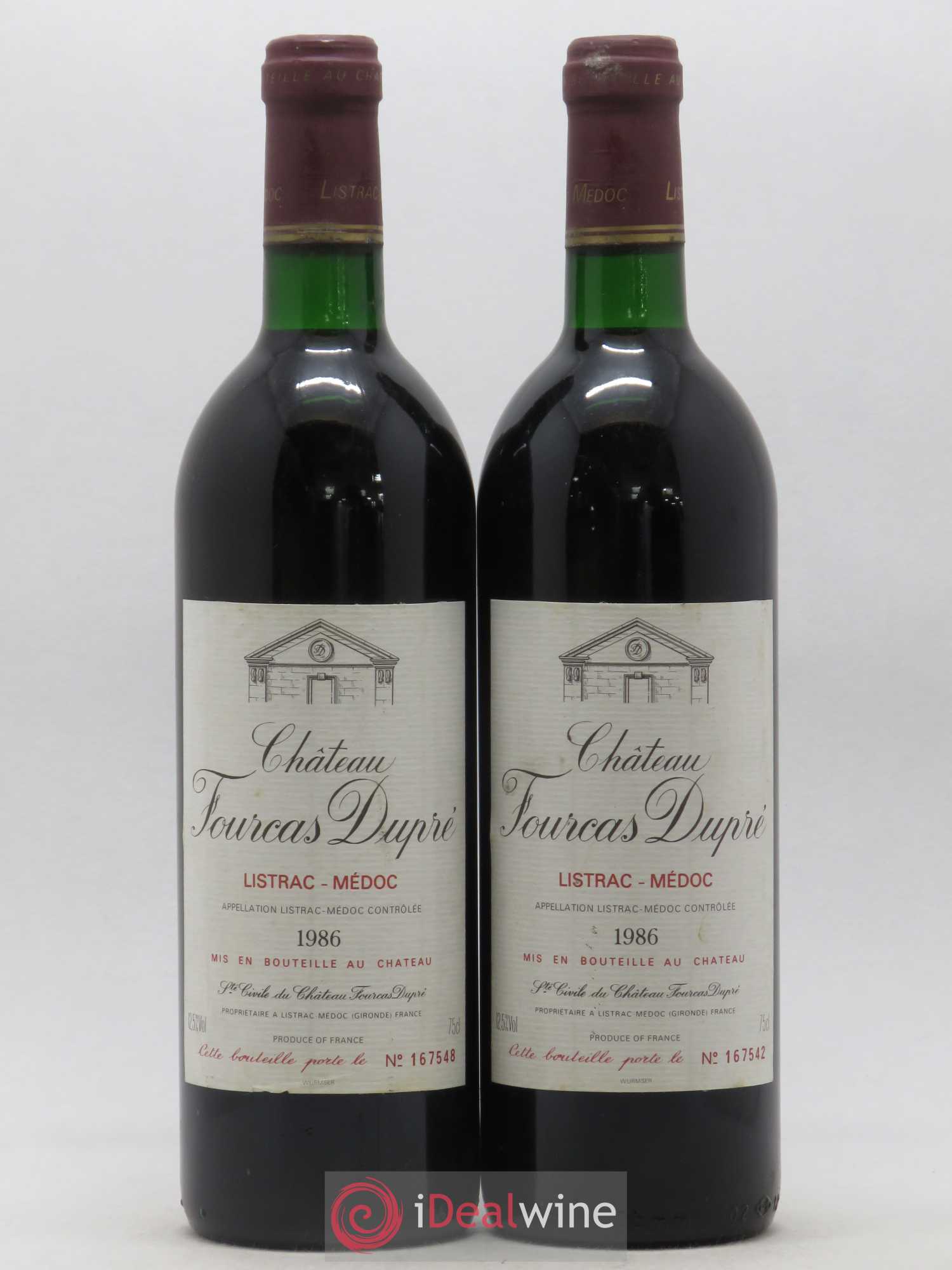 Château Fourcas Dupré 1986 - Lot de 2 bouteilles - 0