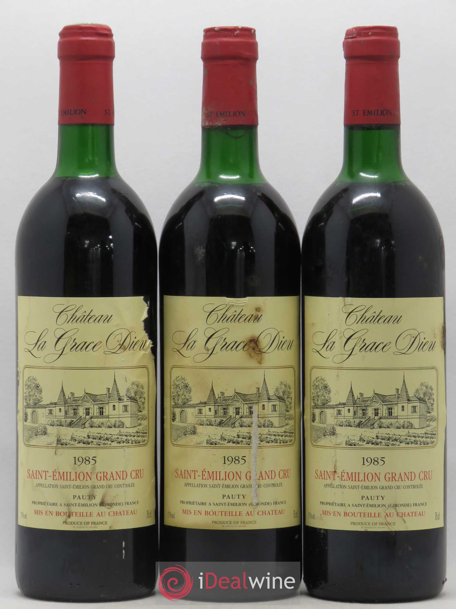 Saint-Émilion Grand Cru Château de la Grâce de Dieu 1985 - Posten von 3 Flaschen - 0