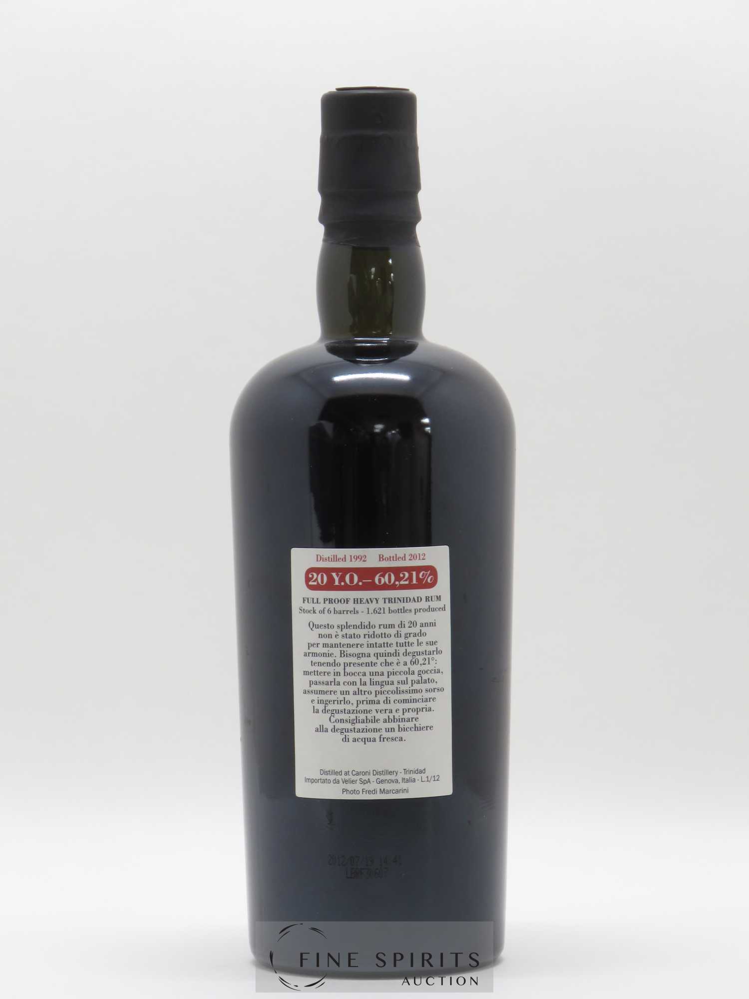 Caroni 20 years 1992 Velier Full Proof 1621 bottles - bottled 2012 - Lot de 1 bouteille - 2