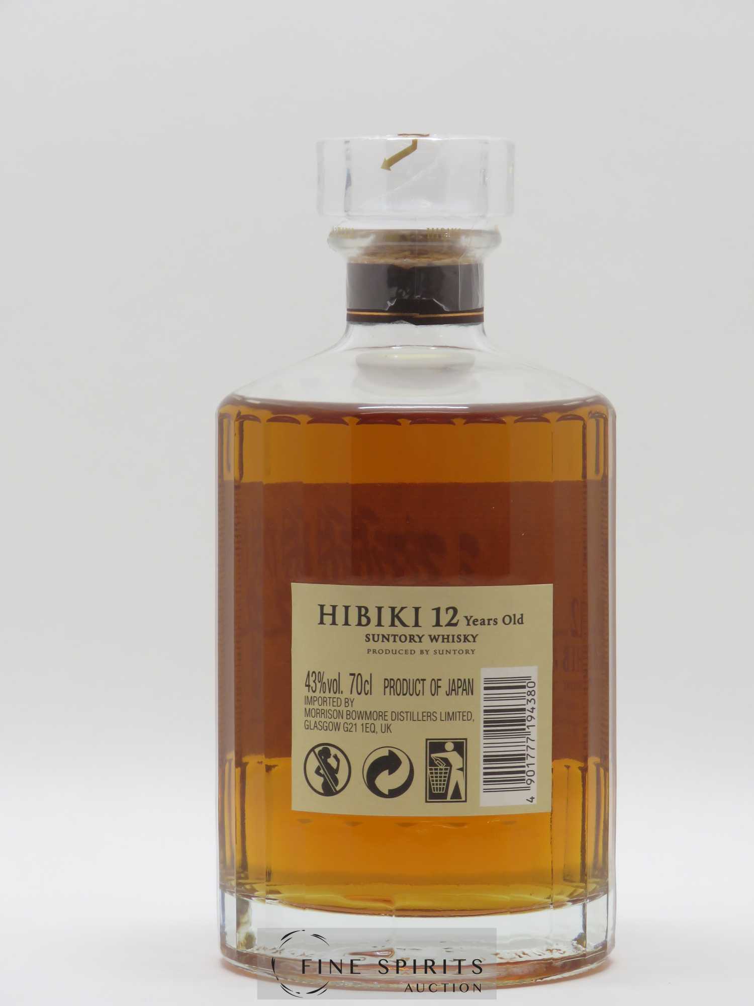 Hibiki 12 years Of. Suntory (70cl.) - Lot de 1 bouteille - 2