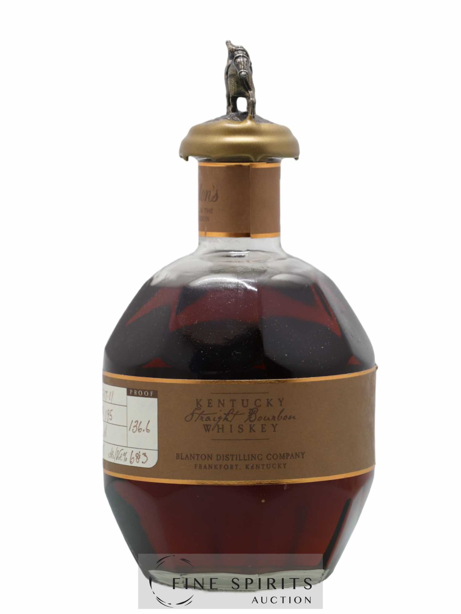 Blanton's Of. Single Barrel n°195 - dumped 2011 - Lot de 1 bouteille - 1