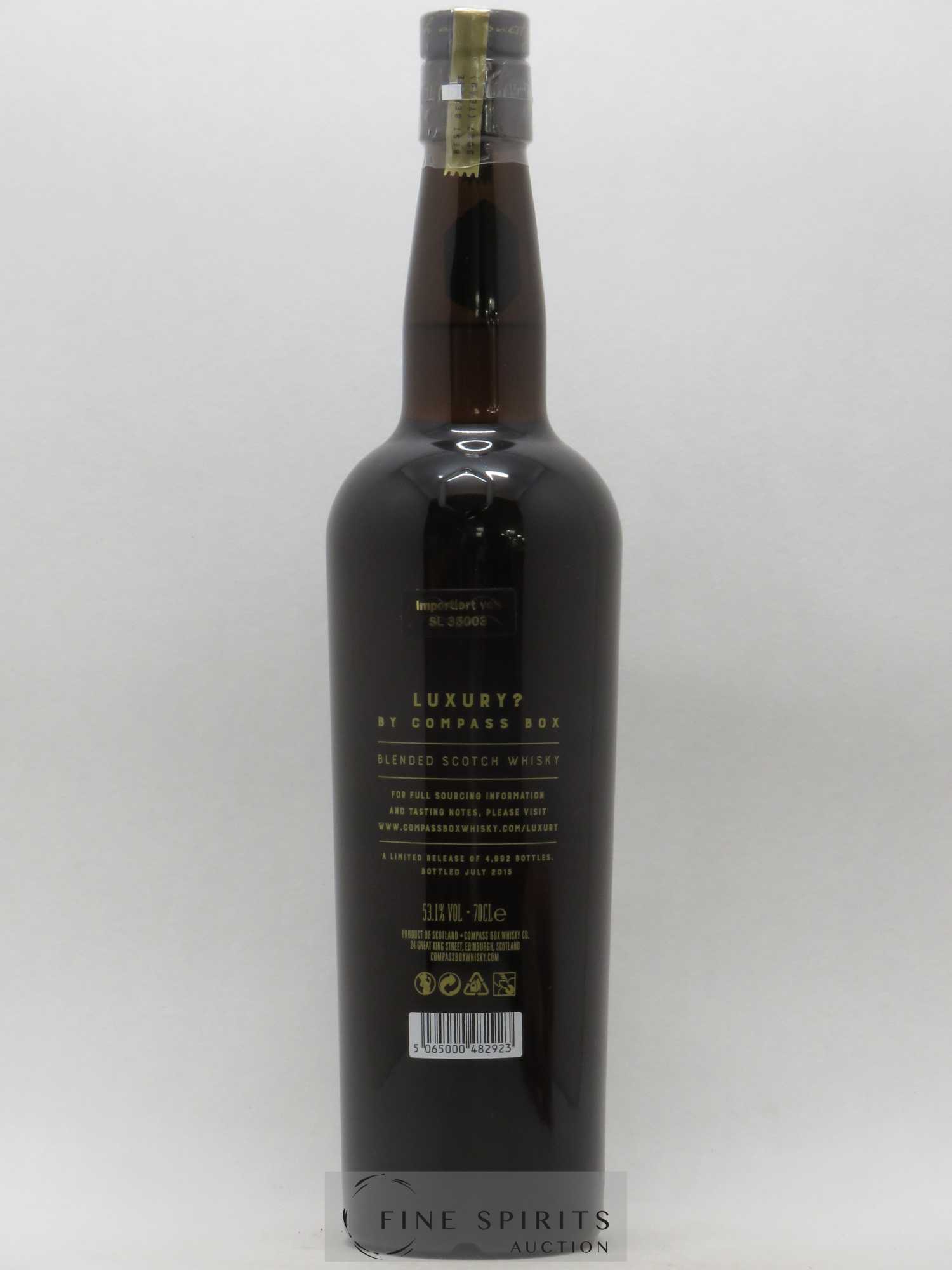 Luxury Compass Box bottled 2015 Limited Release of 4 992 bottles - Lot de 1 bouteille - 2