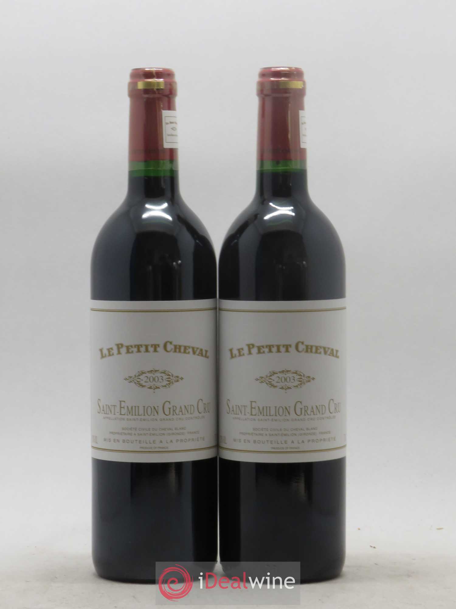 Le Petit Cheval Second Vin 2003 - Lot de 2 bouteilles - 0