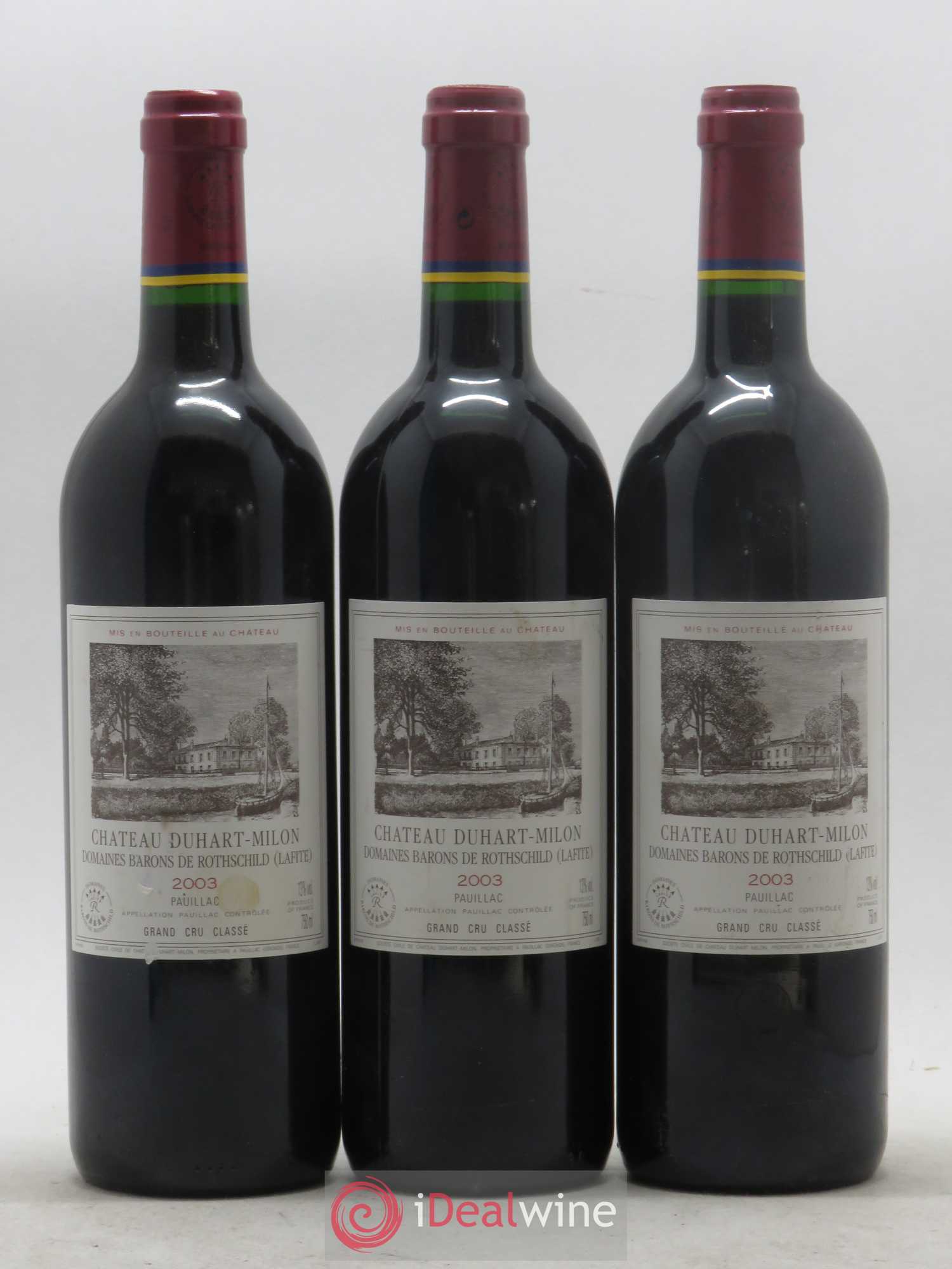 Château Duhart-Milon 4ème Grand Cru Classé 2003 - Lot de 3 bouteilles - 0