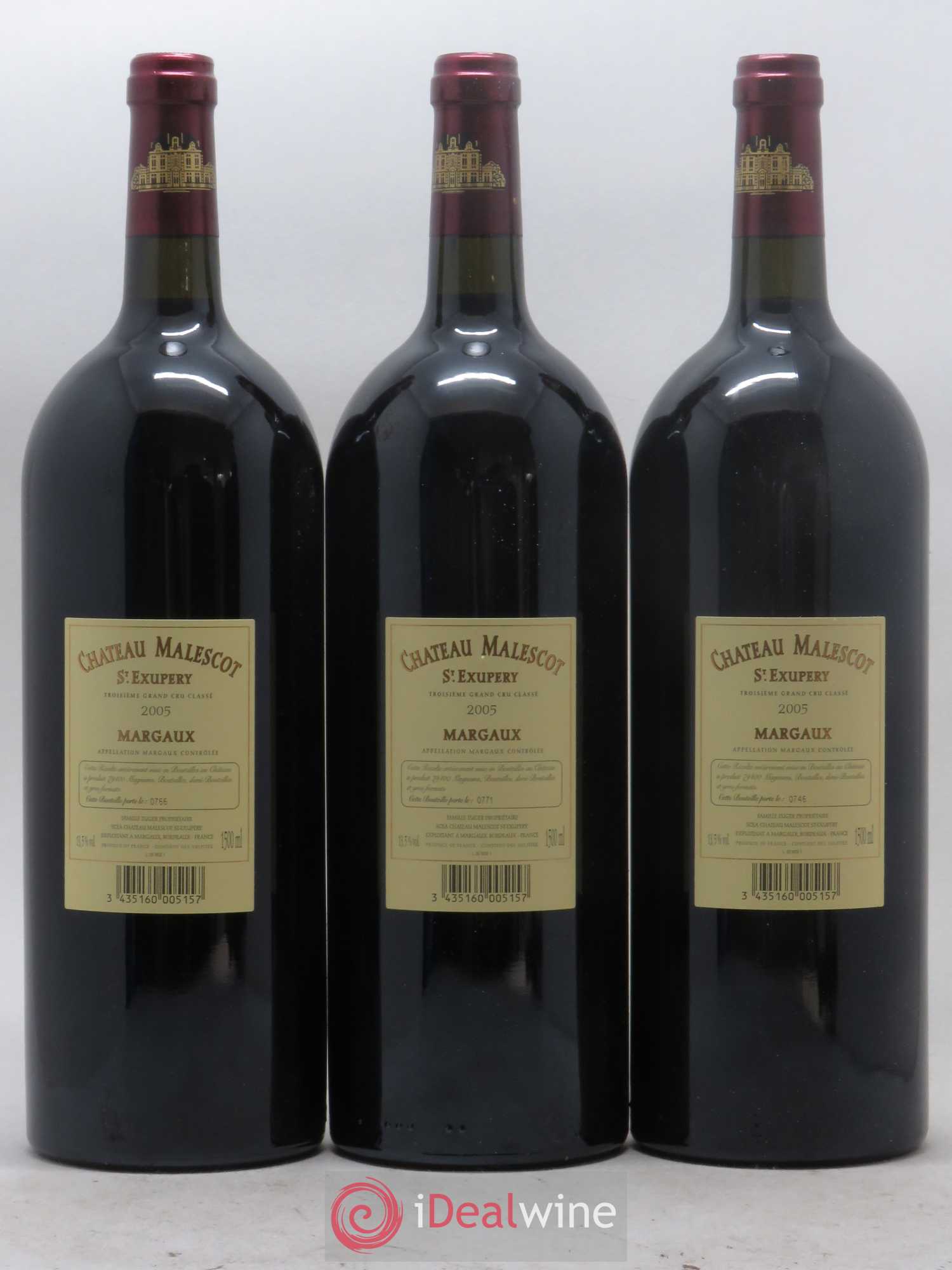 Château Malescot Saint-Exupéry 3ème Grand Cru Classé 2005 - Posten von 3 Magnum - 1