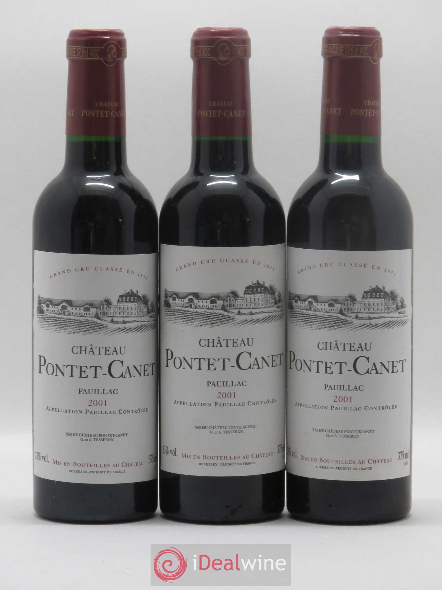 Château Pontet Canet 5ème Grand Cru Classé 2001 - Lot de 12 demi bouteilles - 1