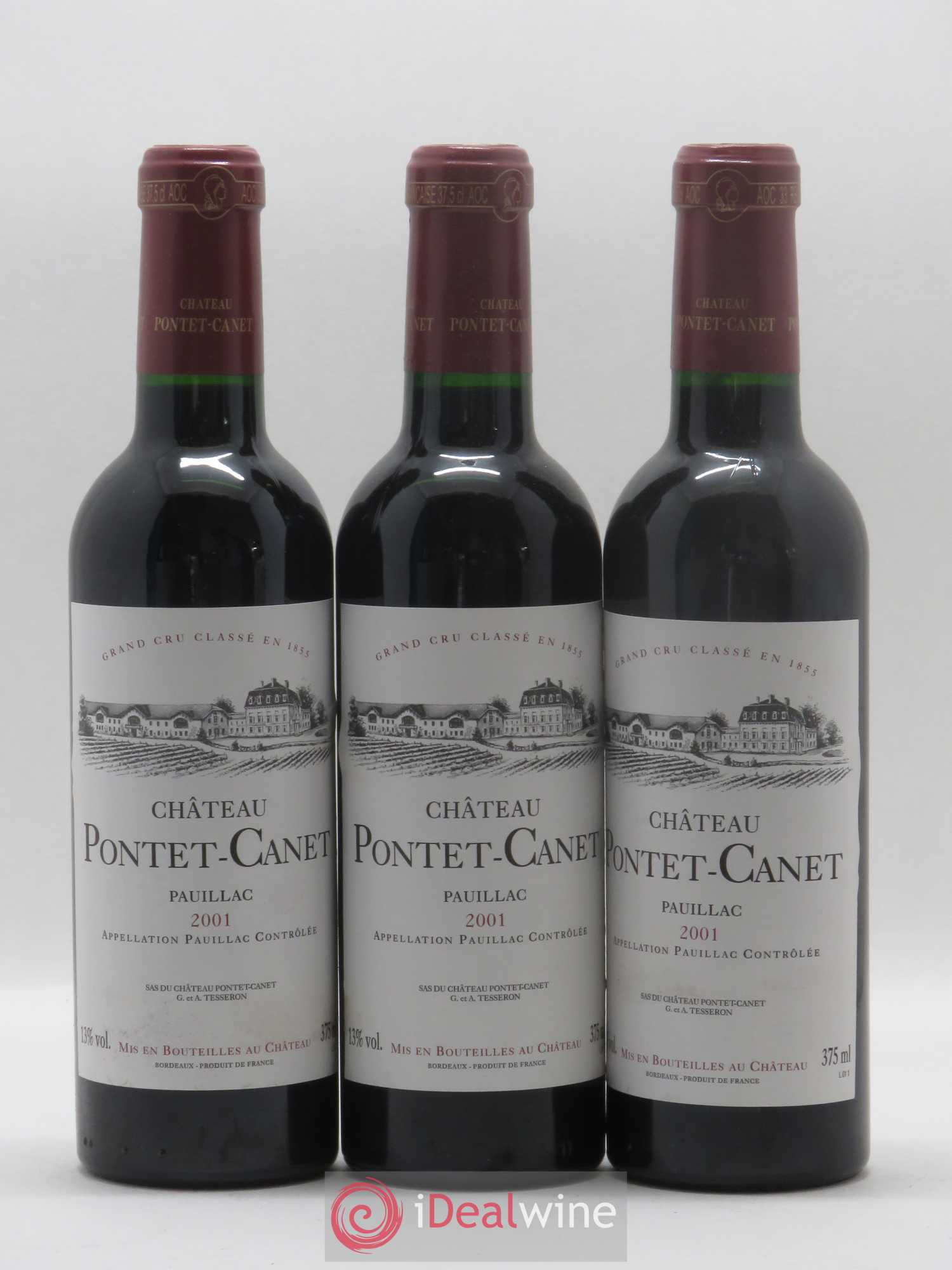 Château Pontet Canet 5ème Grand Cru Classé 2001 - Lot de 12 demi bouteilles - 1