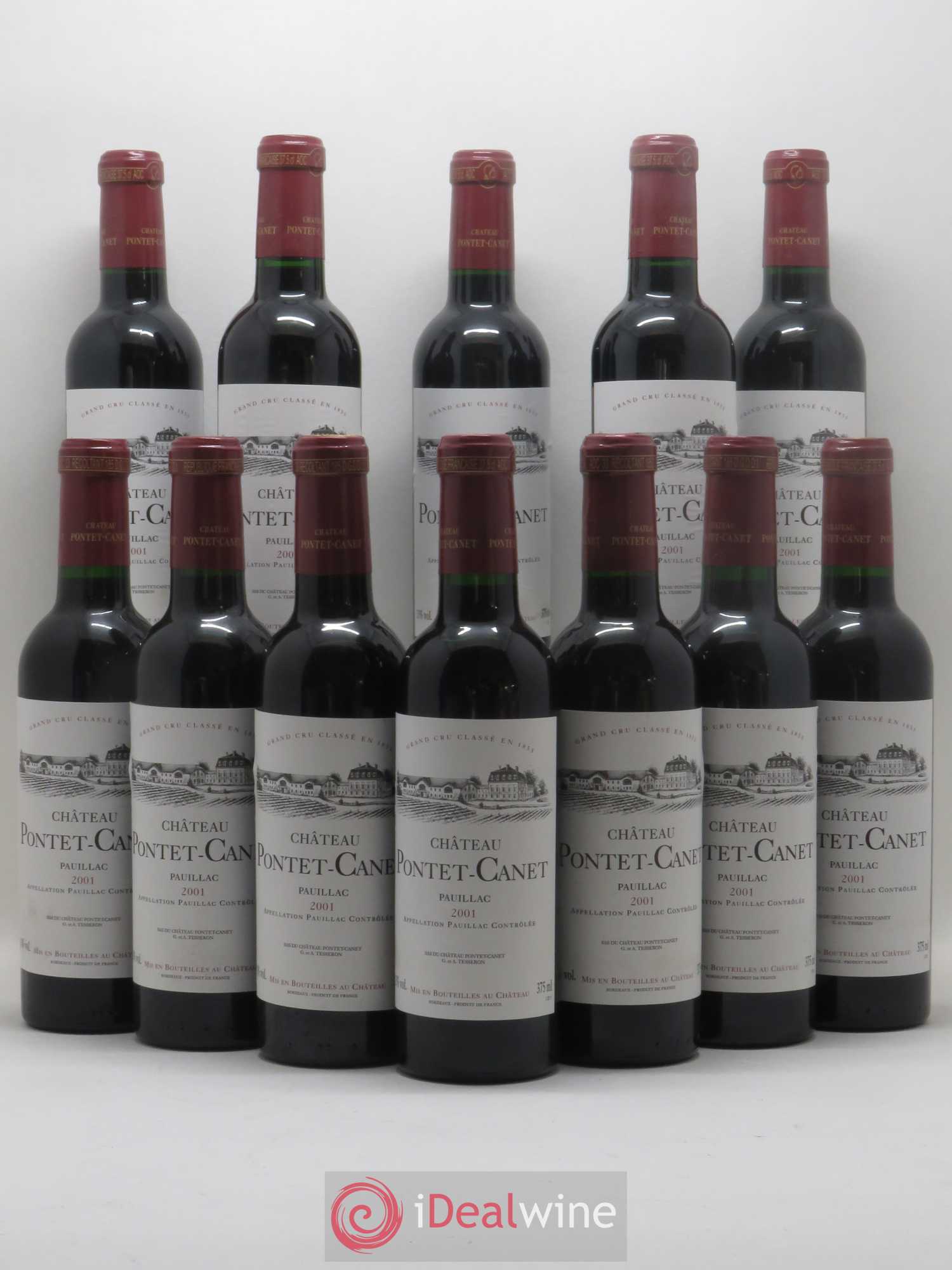 Château Pontet Canet 5ème Grand Cru Classé 2001 - Lot de 12 demi bouteilles - 0
