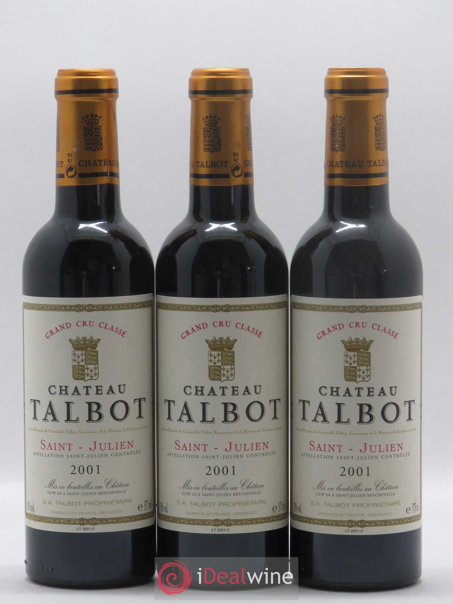 Château Talbot 4ème Grand Cru Classé 2001 - Lot de 24 demi bouteilles - 2