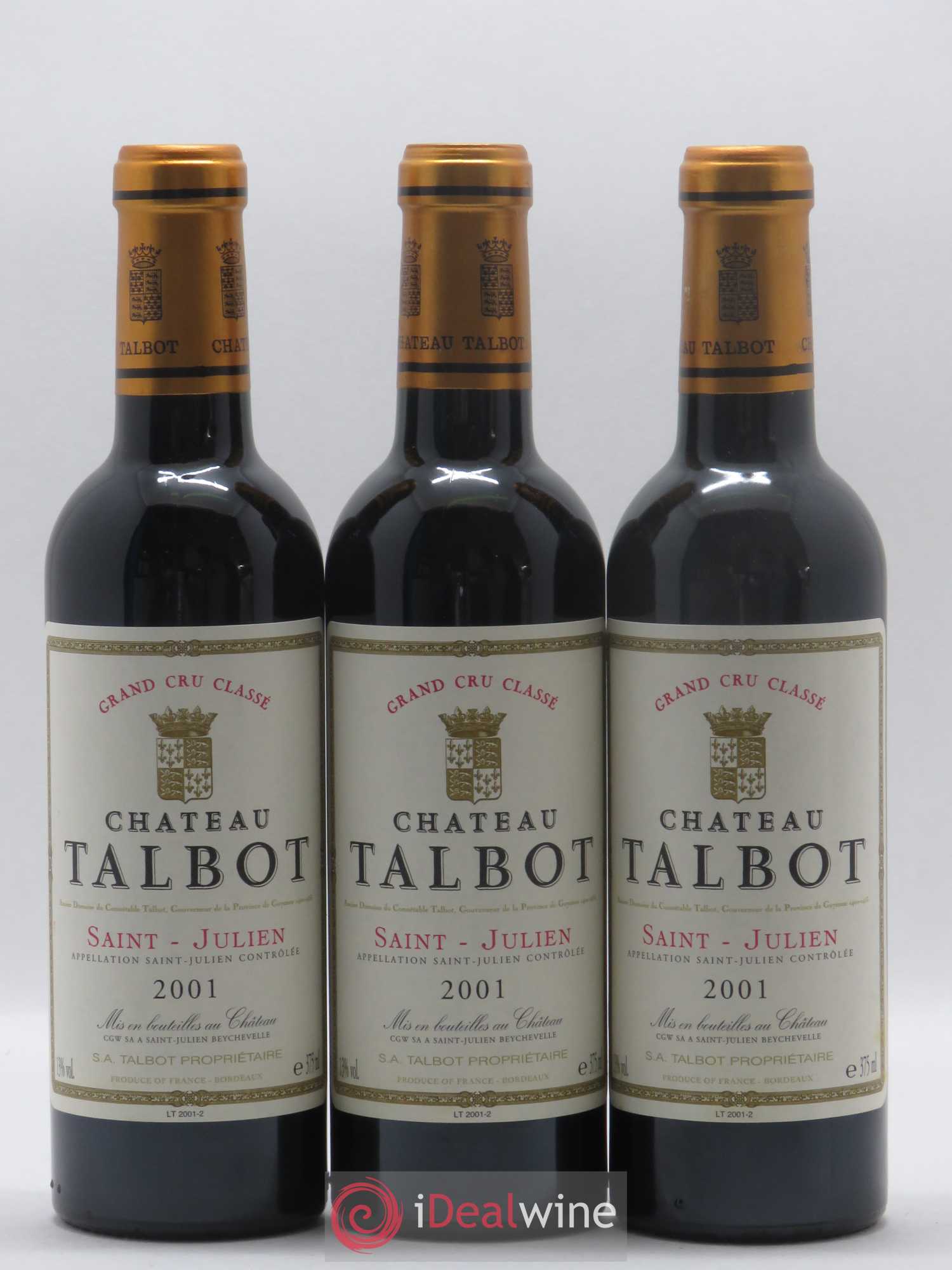 Château Talbot 4ème Grand Cru Classé 2001 - Lot de 24 demi bouteilles - 3