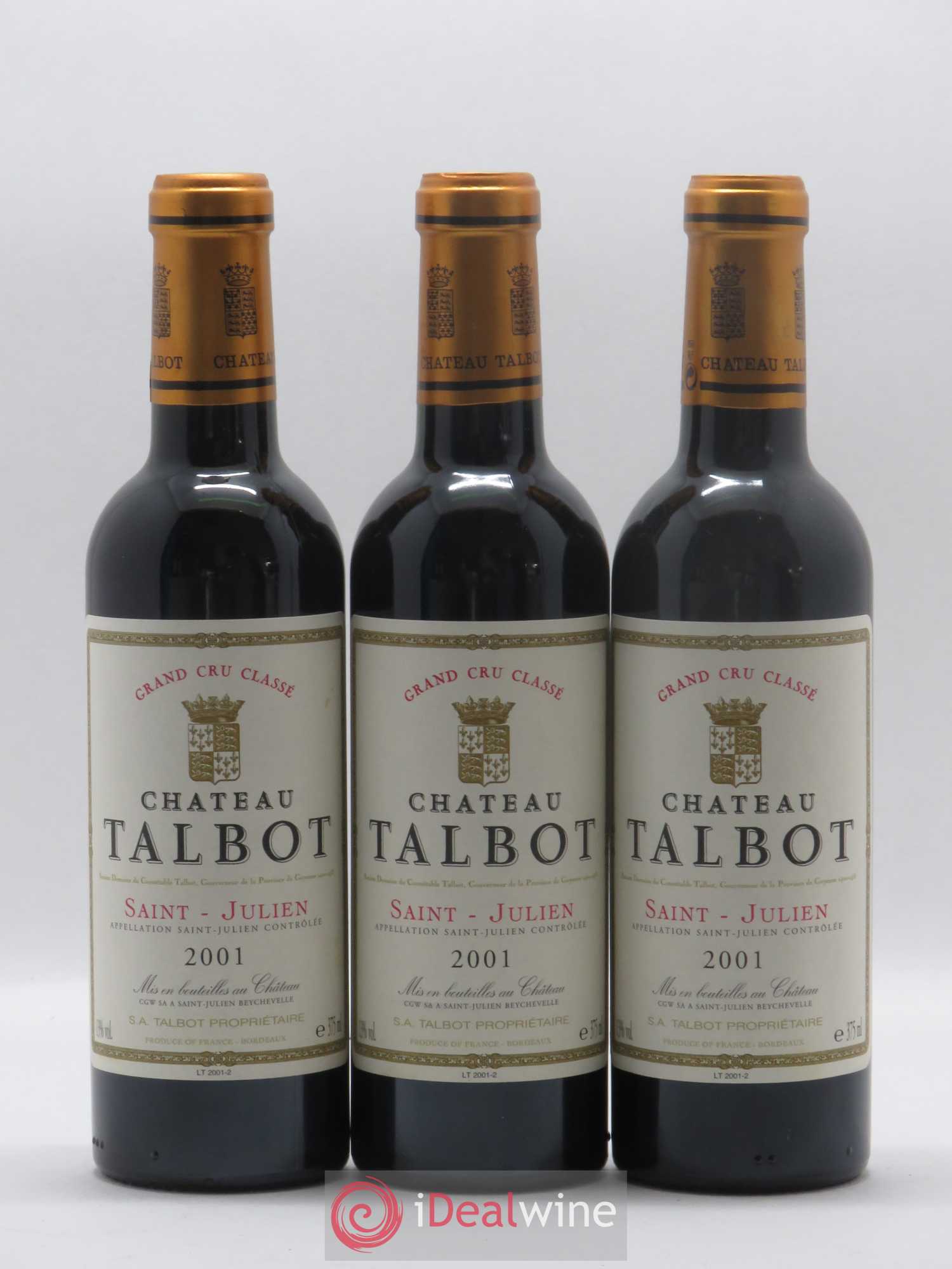 Château Talbot 4ème Grand Cru Classé 2001 - Lot de 24 demi bouteilles - 4