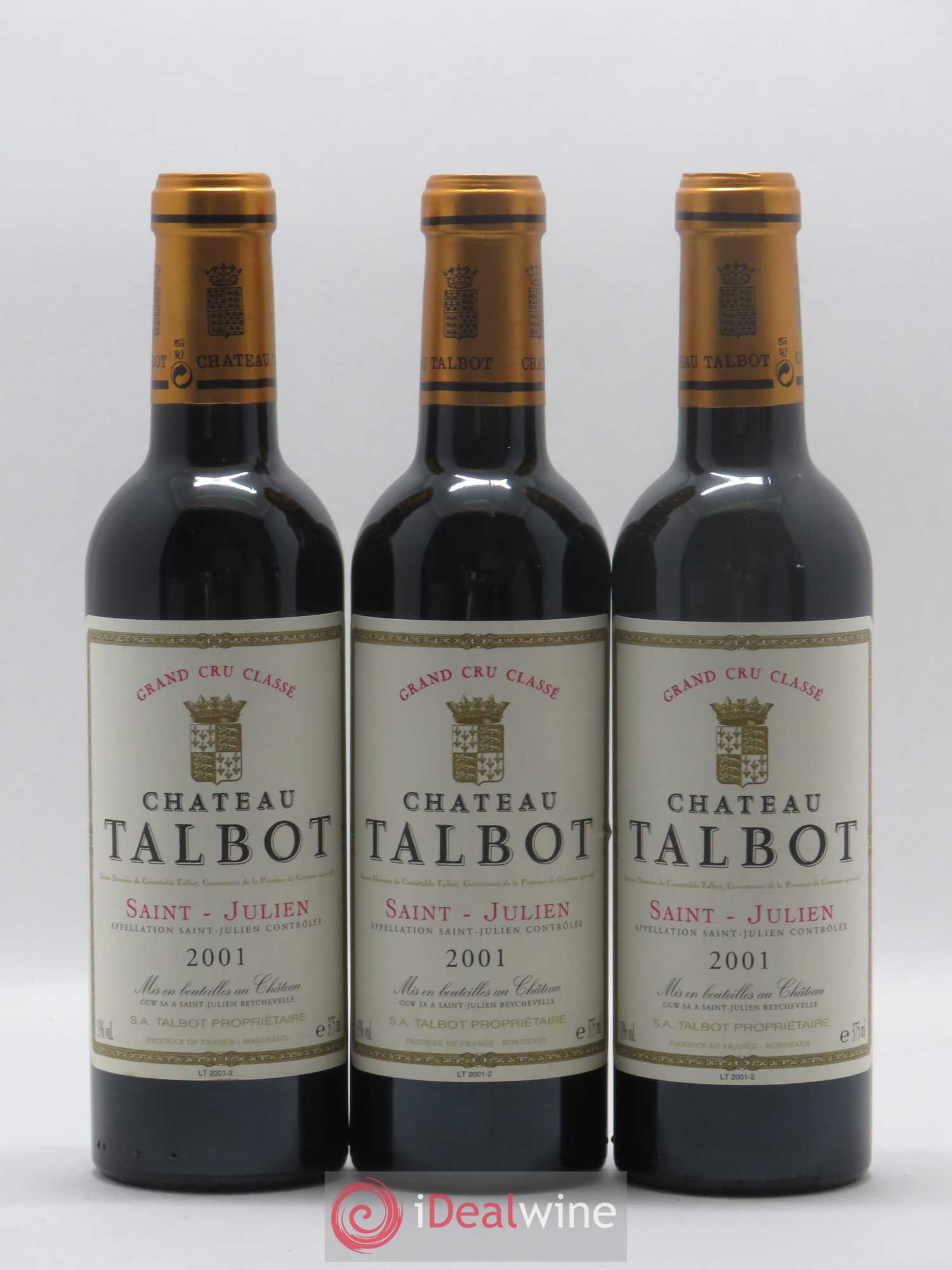 Château Talbot 4ème Grand Cru Classé 2001 - Lot de 24 demi bouteilles - 6