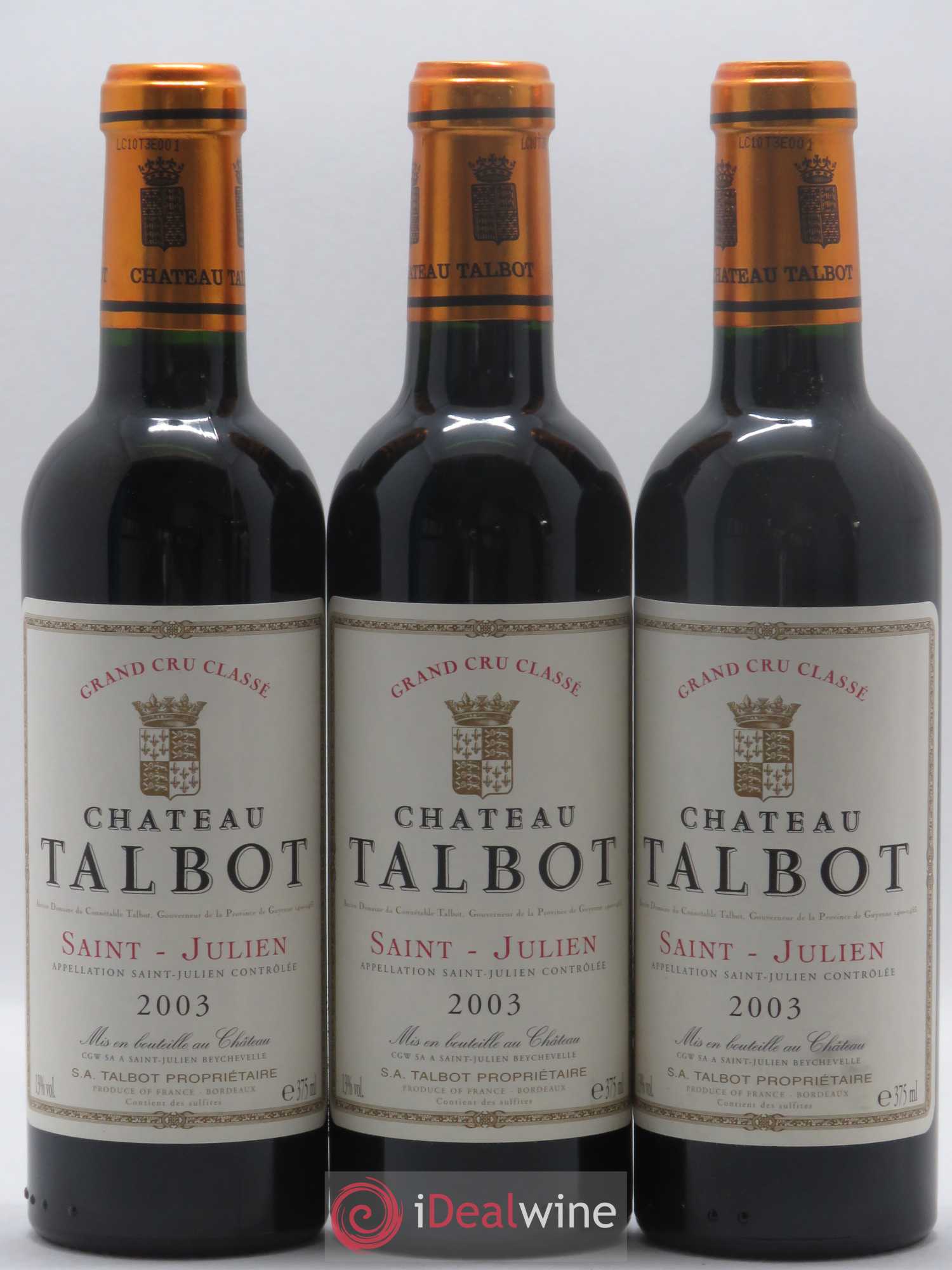 Château Talbot 4ème Grand Cru Classé 2003 - Lot de 24 demi bouteilles - 3