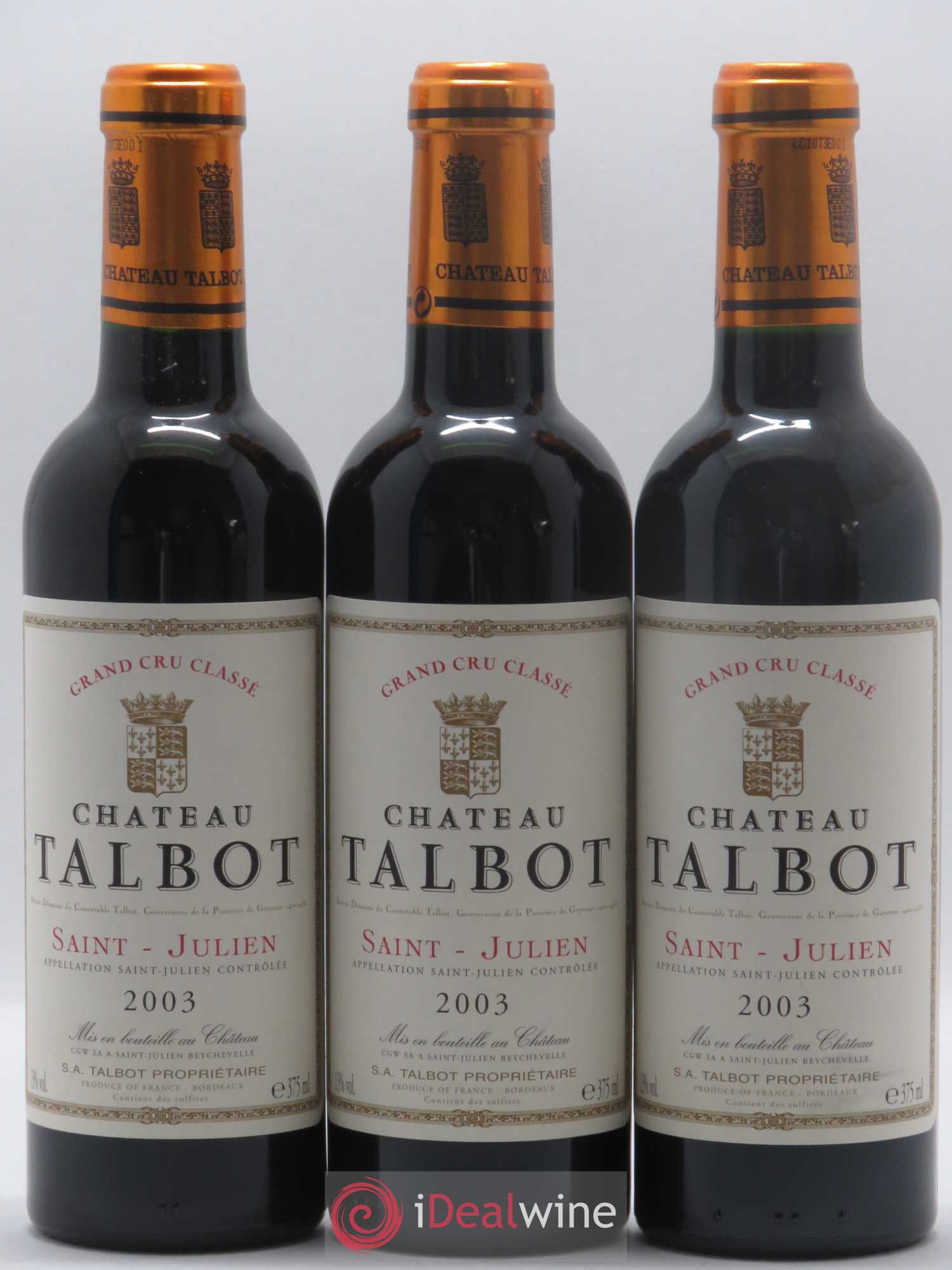 Château Talbot 4ème Grand Cru Classé 2003 - Lot de 24 demi bouteilles - 4