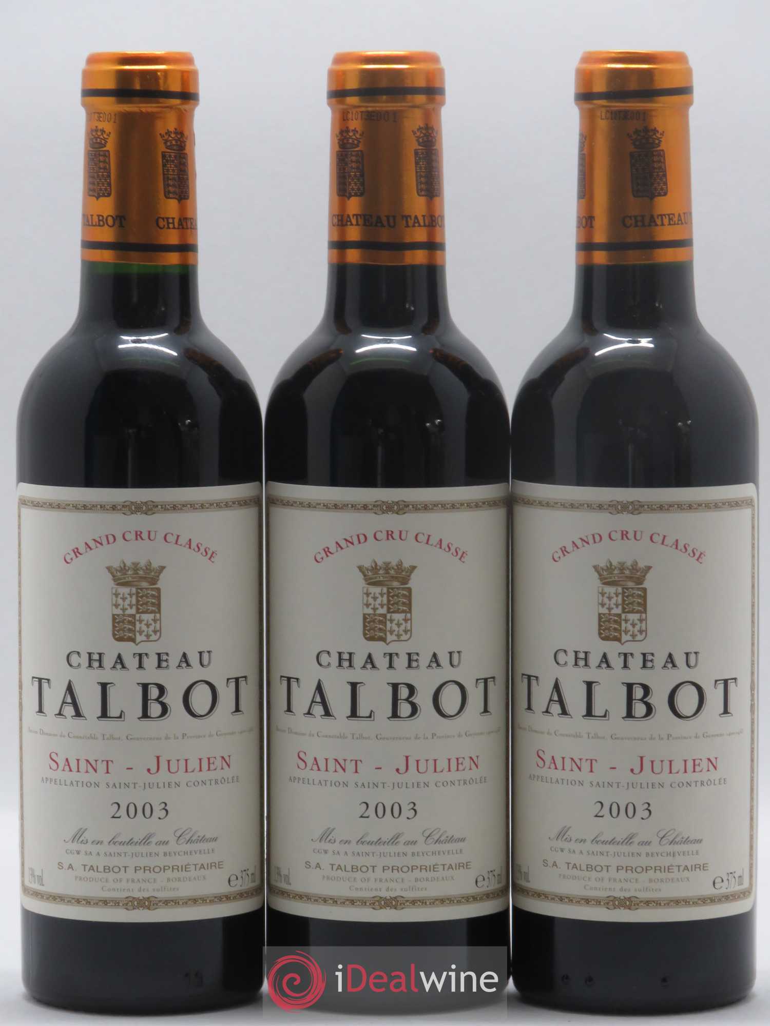 Château Talbot 4ème Grand Cru Classé 2003 - Lot de 24 demi bouteilles - 7
