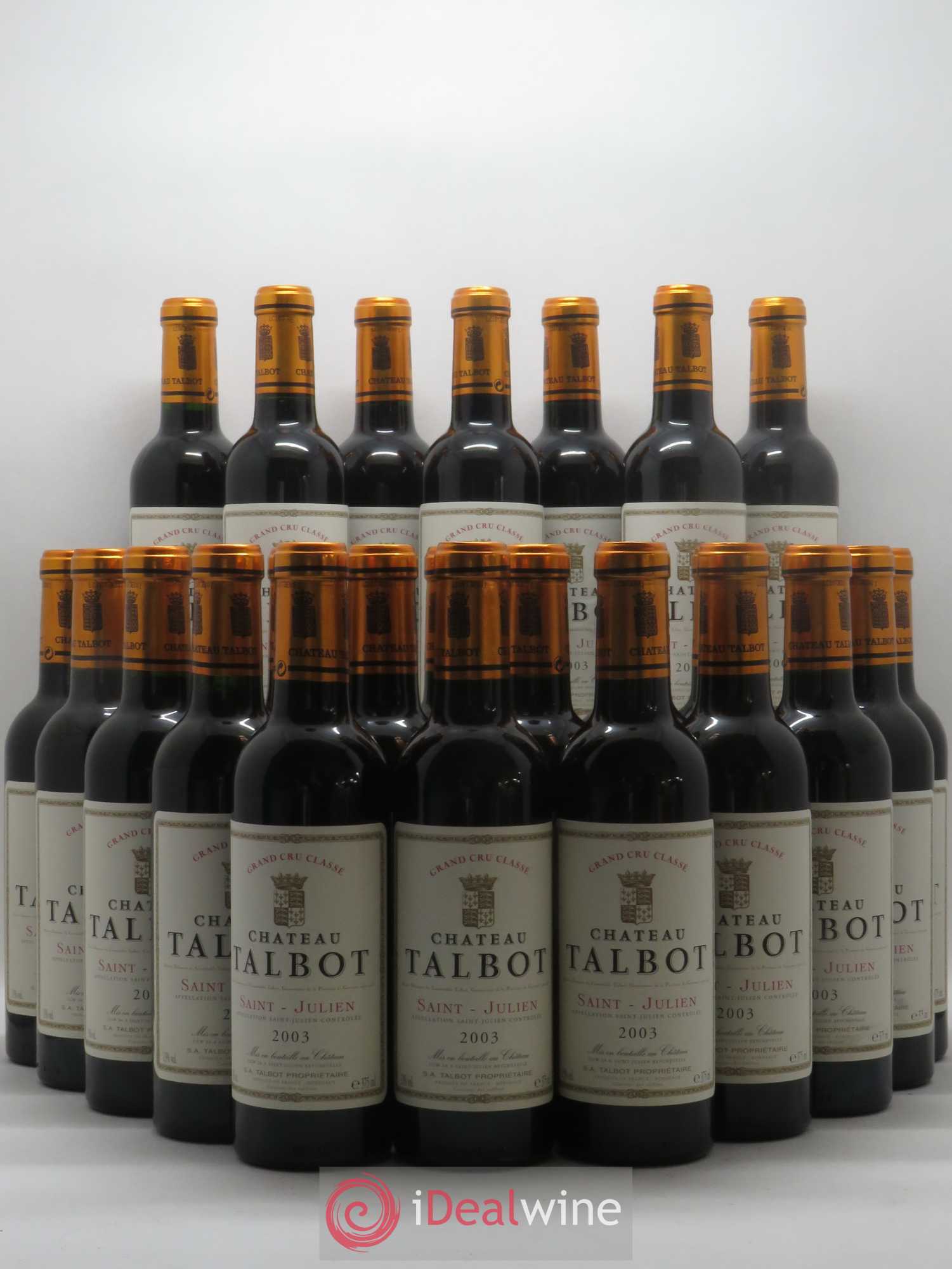 Château Talbot 4ème Grand Cru Classé 2003 - Lot de 24 demi bouteilles - 0