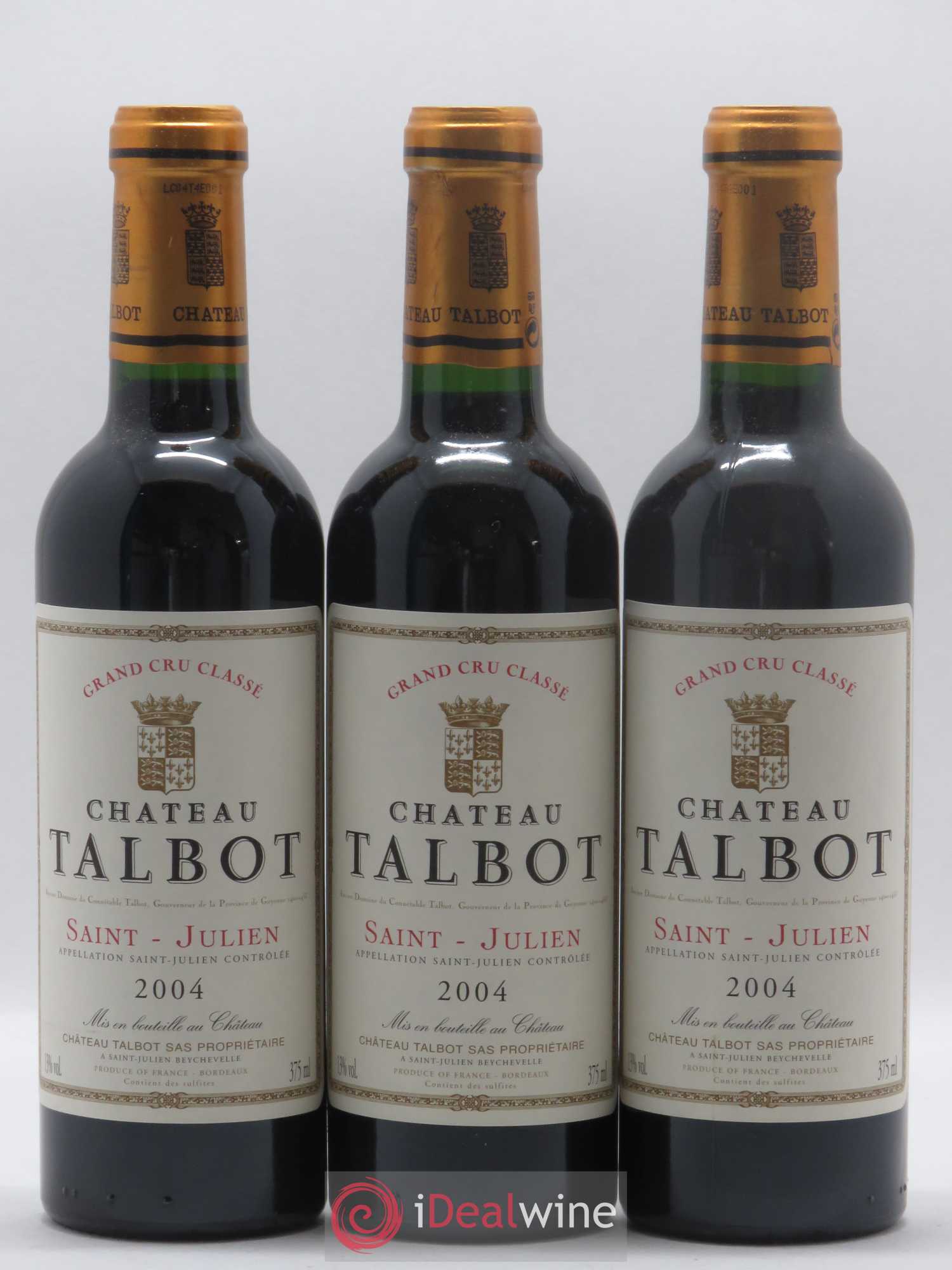Château Talbot 4ème Grand Cru Classé 2004 - Lot de 24 demi bouteilles - 1