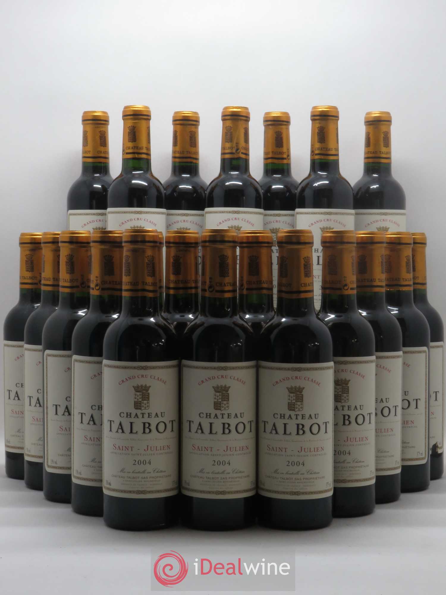 Château Talbot 4ème Grand Cru Classé 2004 - Lot de 24 demi bouteilles - 0