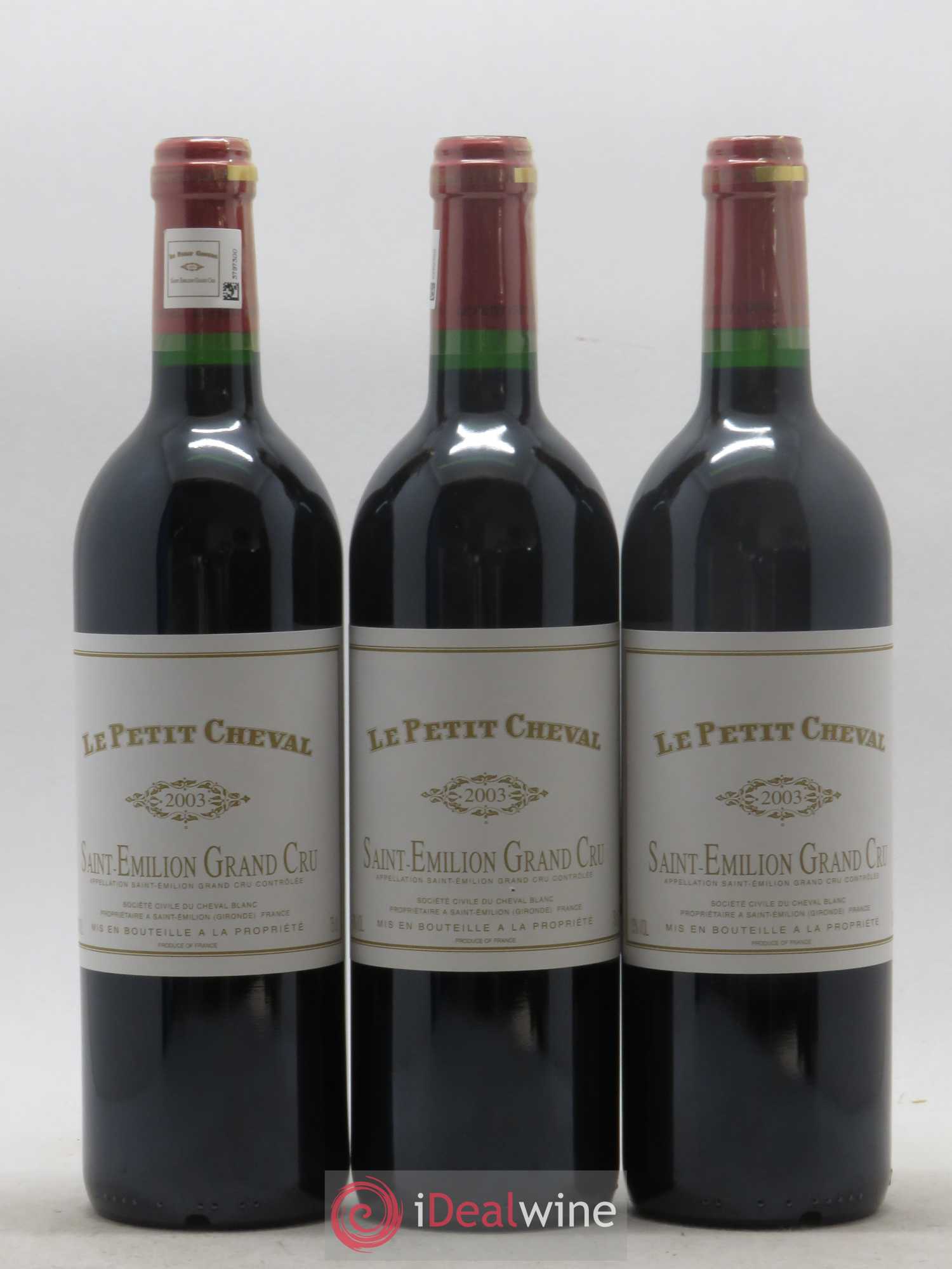 Le Petit Cheval Second Vin 2003 - Lot de 3 bouteilles - 0