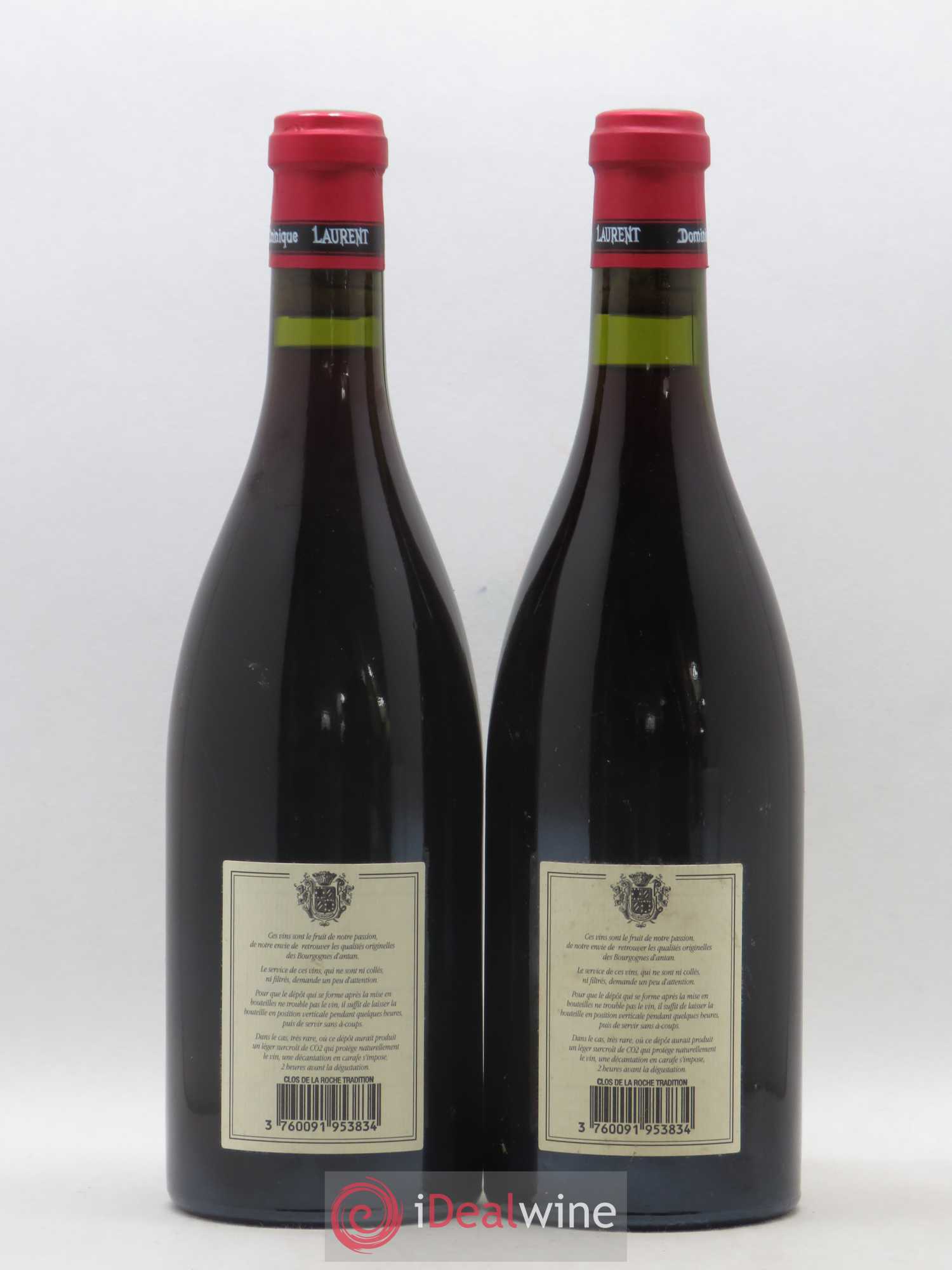 Clos de la Roche Grand Cru Cuvée Tradition Dominique Laurent 2002 - Lot de 2 bouteilles - 1