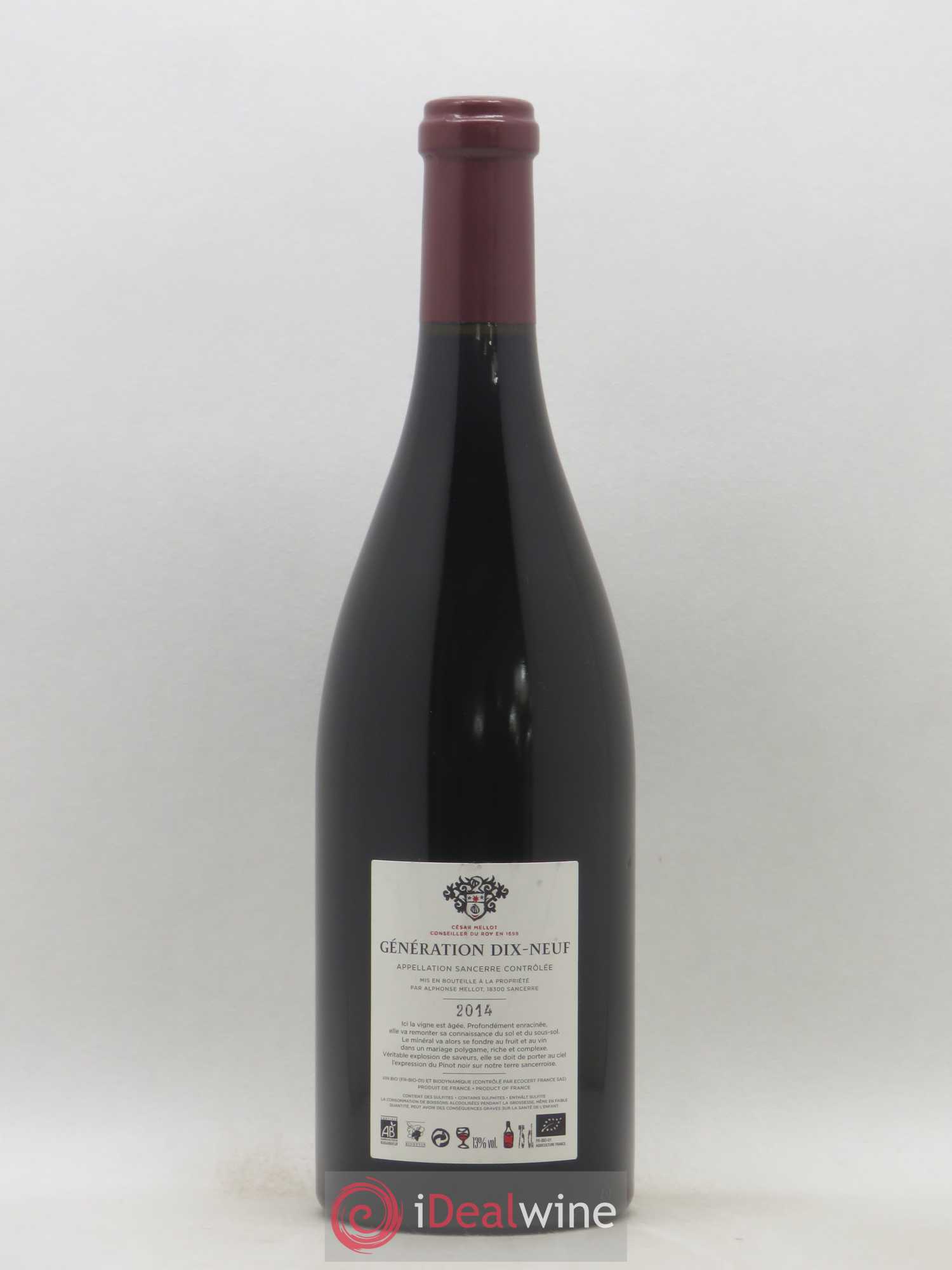 Sancerre Génération XIX Alphonse Mellot 2014 - Lot de 1 bouteille - 1