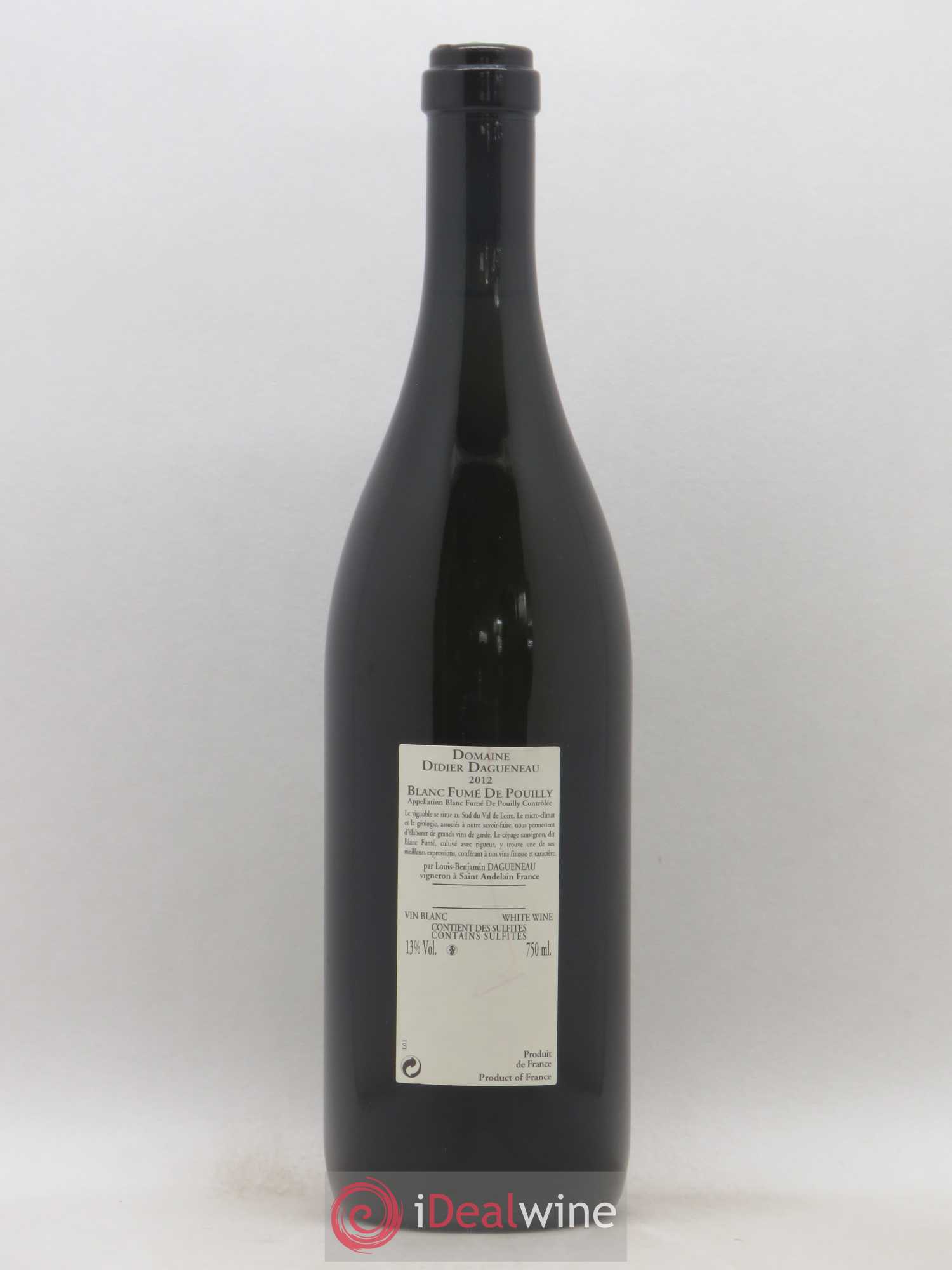 Vin de France (anciennement Pouilly-Fumé) Buisson Renard Dagueneau (Domaine Didier - Louis-Benjamin) 2012 - Lot de 1 bouteille - 1