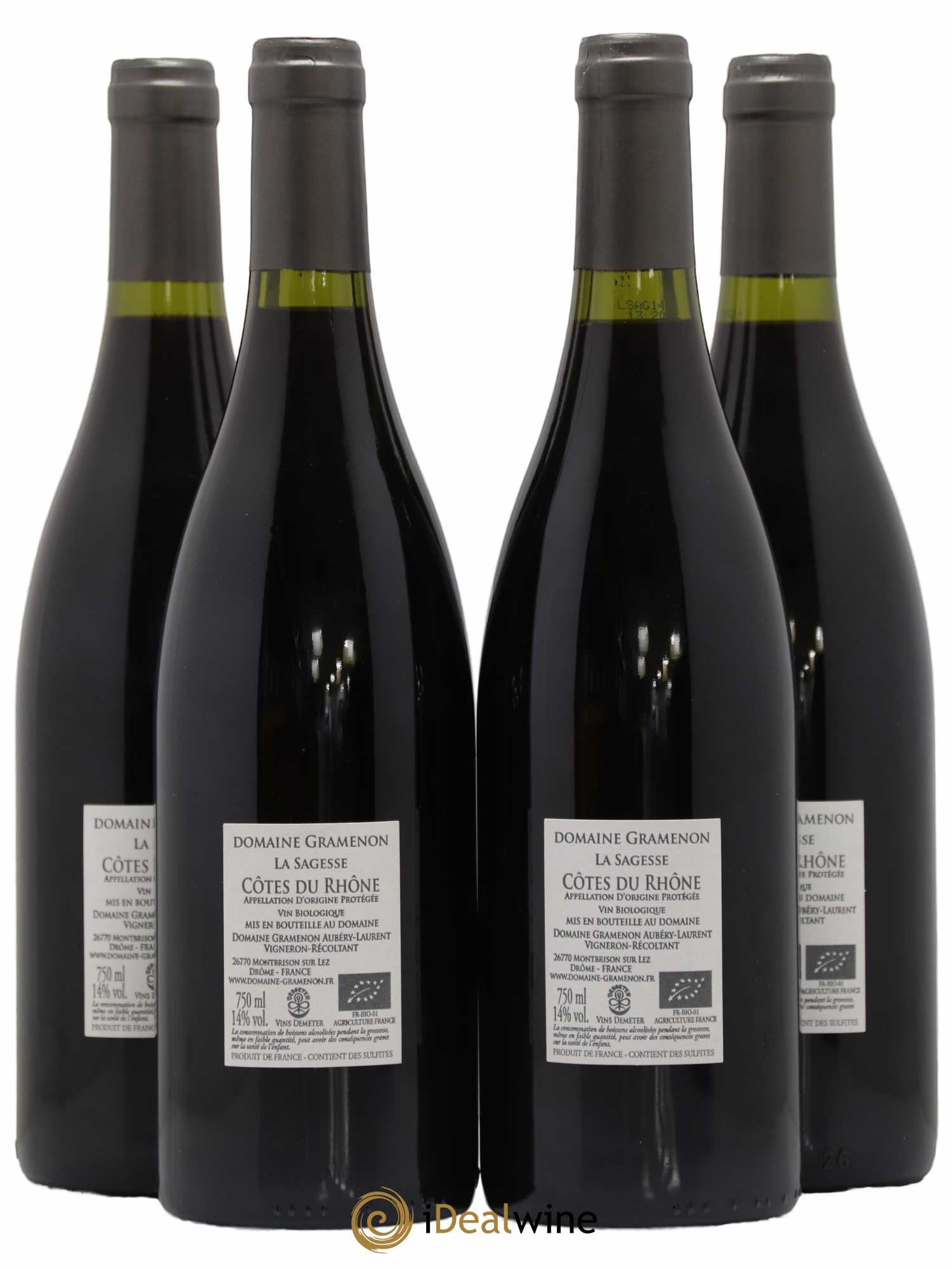 Côtes-du-Rhône La Sagesse Gramenon (Domaine) 2014 - Lot de 4 bouteilles - 1