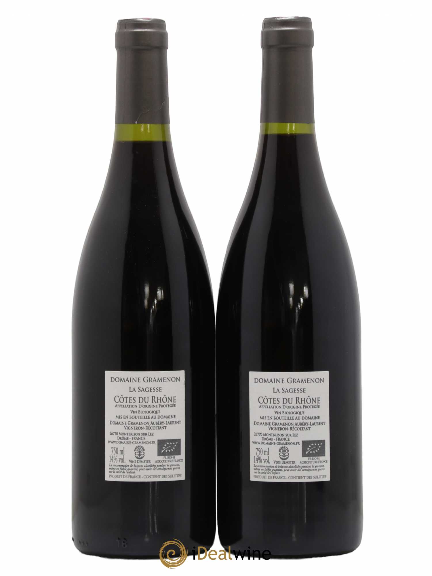 Côtes-du-Rhône La Sagesse Gramenon (Domaine) 2014 - Lot de 2 bouteilles - 1