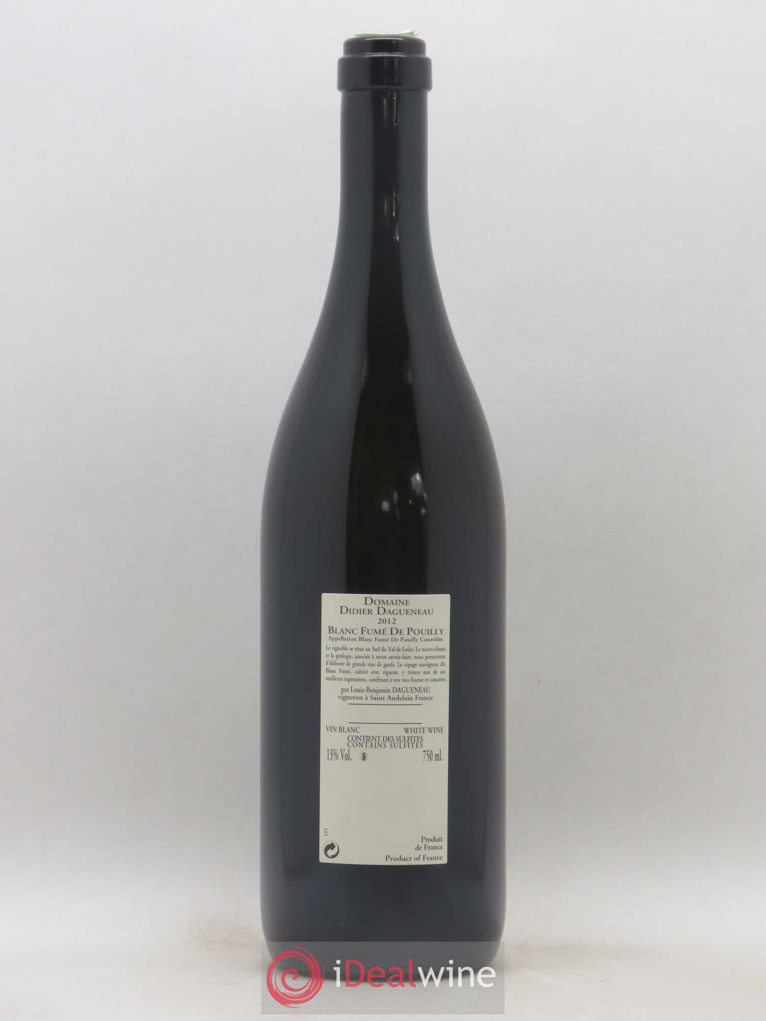 Vin de France (anciennement Pouilly-Fumé) Buisson Renard Dagueneau (Domaine Didier - Louis-Benjamin) 2012 - Lot de 1 bouteille - 1