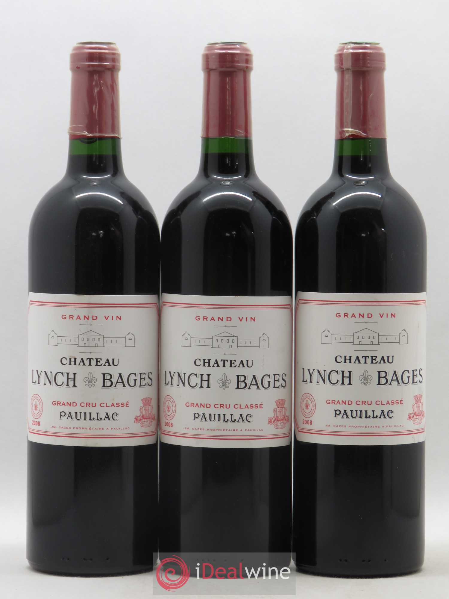 Château Lynch Bages 5ème Grand Cru Classé 2008 - Lot de 3 bouteilles - 0