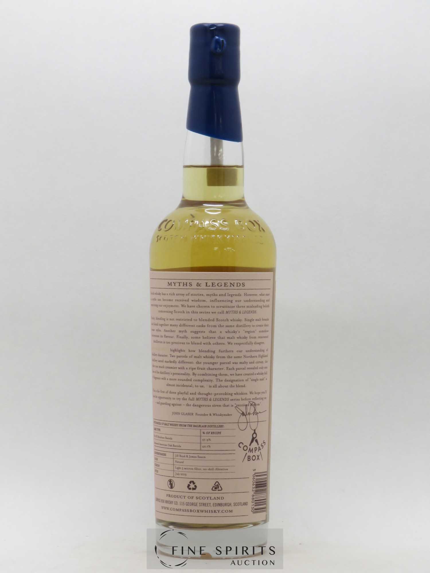 Myths & Legends I Compass Box One of 4394 - bottled 2019 Limited Edition - Lot de 1 bouteille - 2