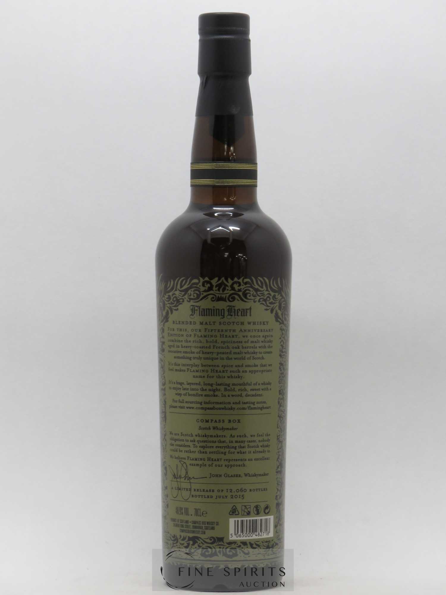 Flaming Heart Compass Box bottled 2015 Limited Edition of 12 060 bottles - Lot de 1 bouteille - 2