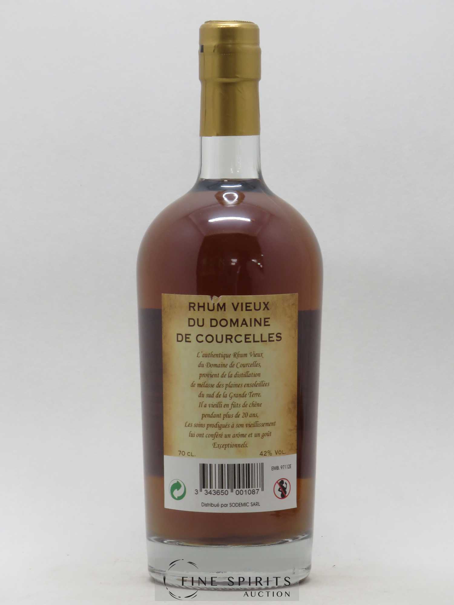 Domaine de Courcelles 1972 Of. Très Vieux Rhum mis en bouteille 2019 - Lotto di 1 bottiglia - 1