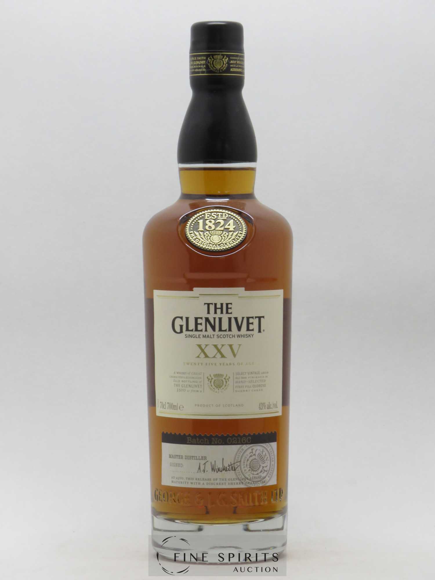 Glenlivet (The) 25 years Of. XXV Batch n°0216C - Oloroso Sherry Casks - bottled 2016 - Posten von 1 Flasche - 1