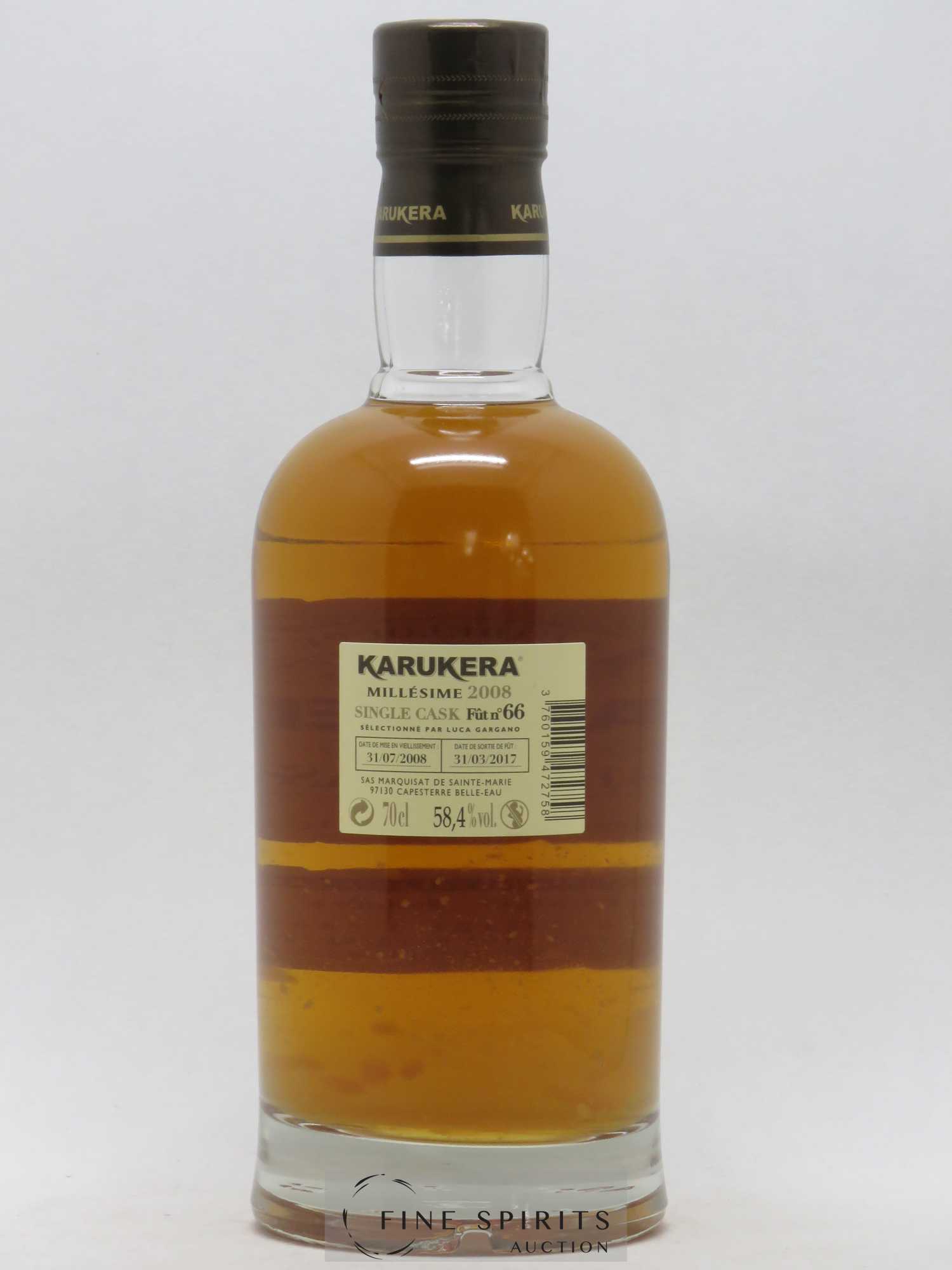 Karukera 2008 Of. Single Cask n°66 - One of 299 - bottled 2017 70th Anniversary Velier - Lot de 1 bouteille - 2