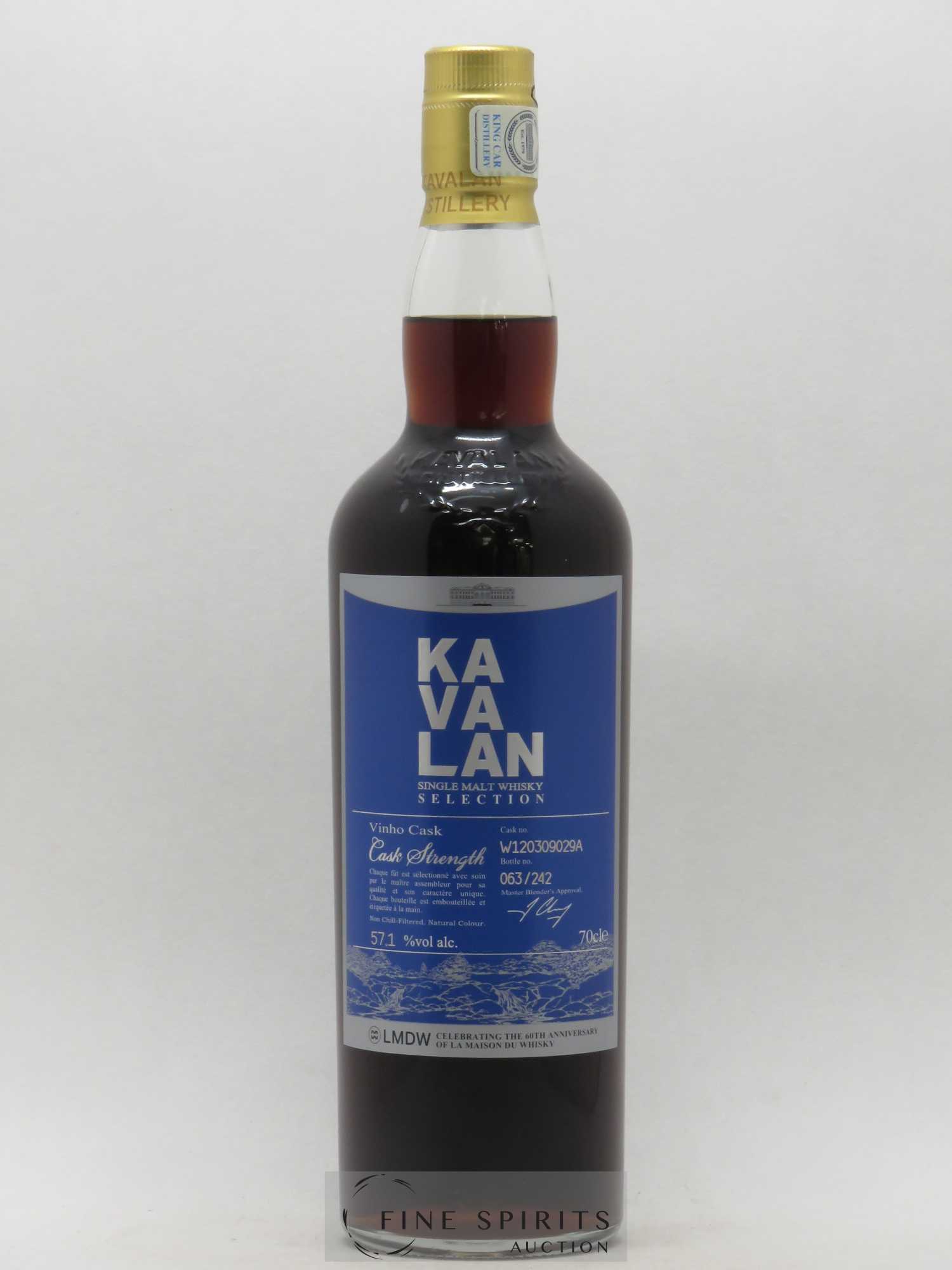 Kavalan Of. Selection Vinho Cask n°W120309029A - One of 242 - bottled 2016 LMDW 60th Anniversary Cask Strength - Lot de 1 bouteille - 1