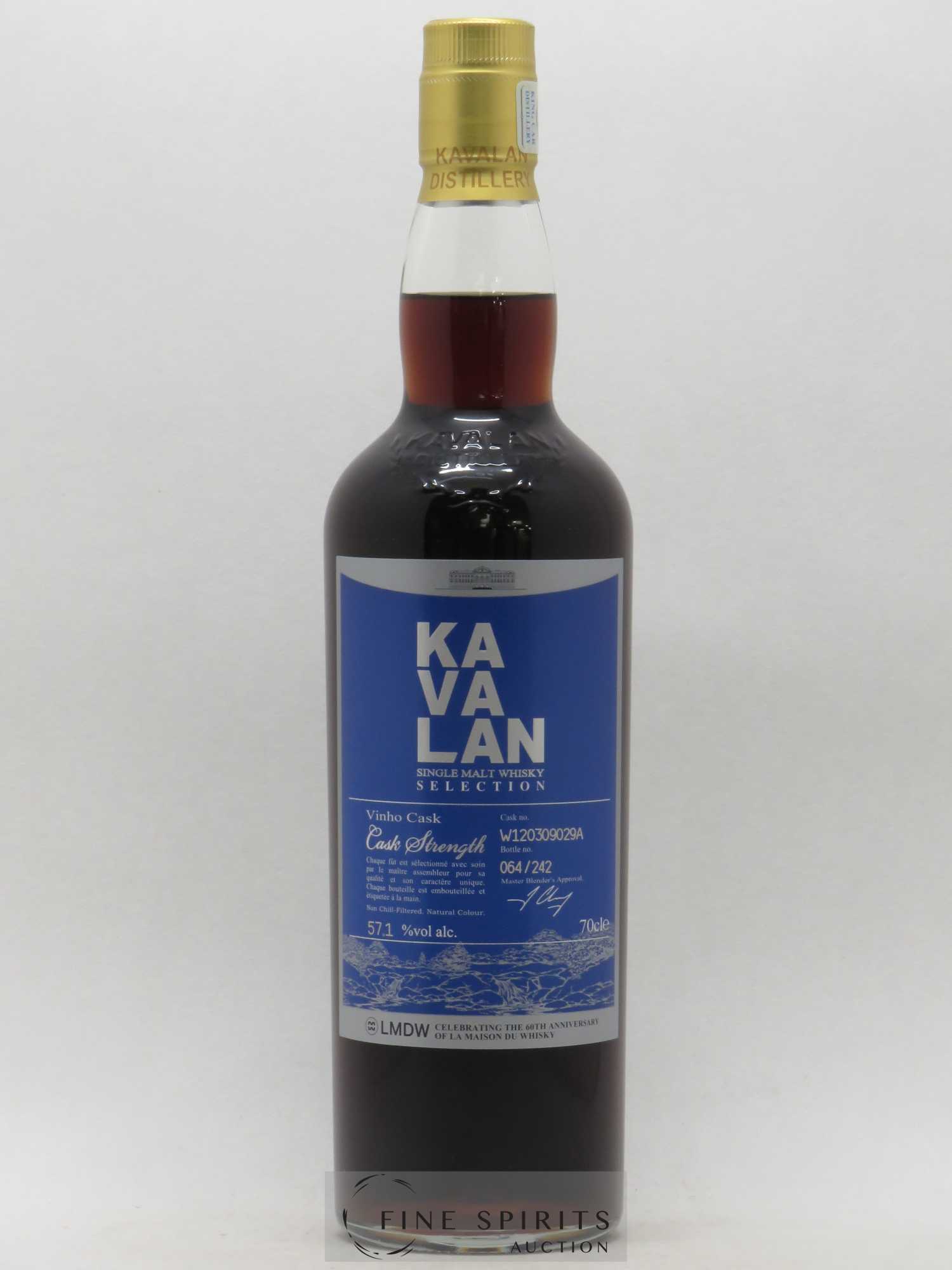 Kavalan Of. Selection Vinho Cask n°W120309029A - One of 242 - bottled 2016 LMDW 60th Anniversary Cask Strength - Lot de 1 bouteille - 1
