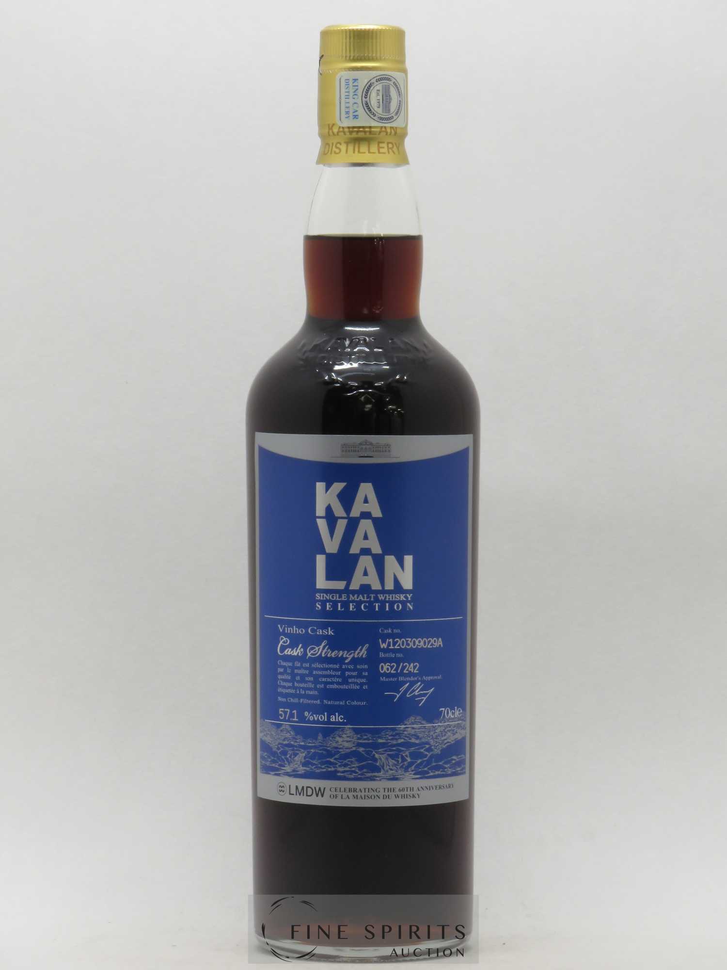 Kavalan Of. Selection Vinho Cask n°W120309029A - One of 242 - bottled 2016 LMDW 60th Anniversary Cask Strength - Lot de 1 bouteille - 1