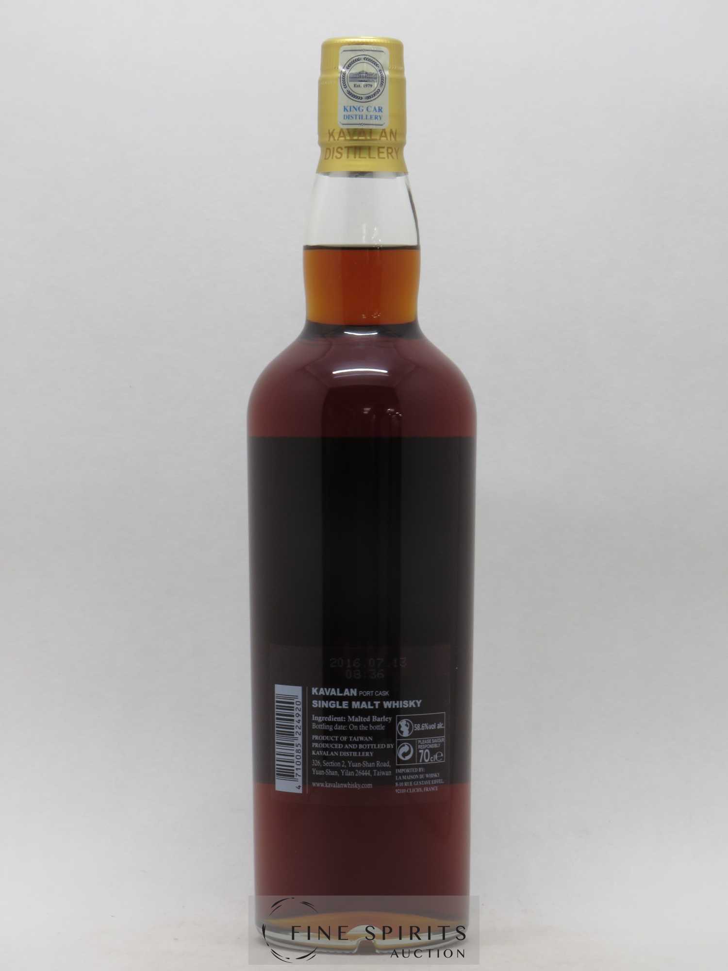 Kavalan Of. Solist Port Cask n°O090629014A - One of 178 - bottled 2016 Cask Strength - Lot de 1 bouteille - 2