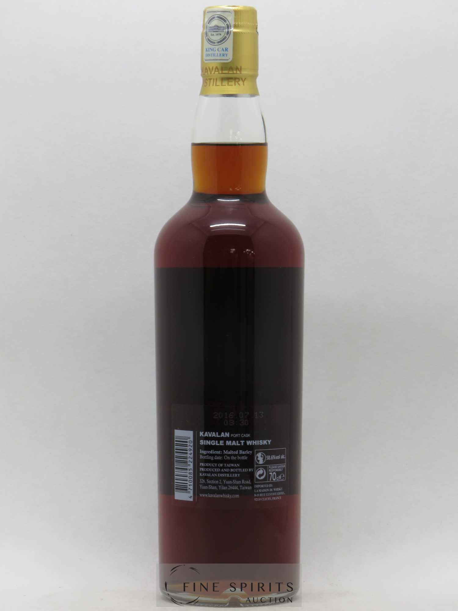 Kavalan Of. Solist Port Cask n°O090629014A - One of 178 - bottled 2016 Cask Strength - Lot de 1 bouteille - 2