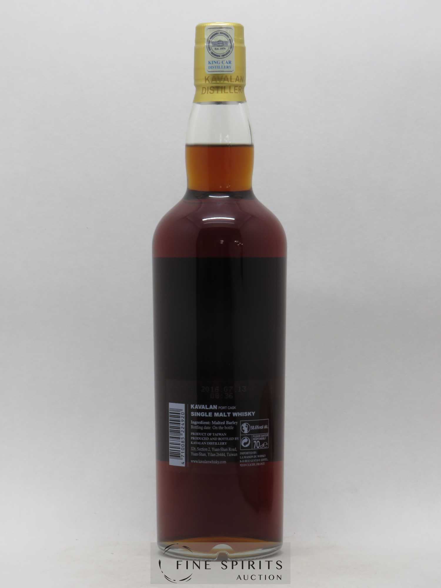 Kavalan Of. Solist Port Cask n°O090629014A - One of 178 - bottled 2016 Cask Strength - Lot de 1 bouteille - 2