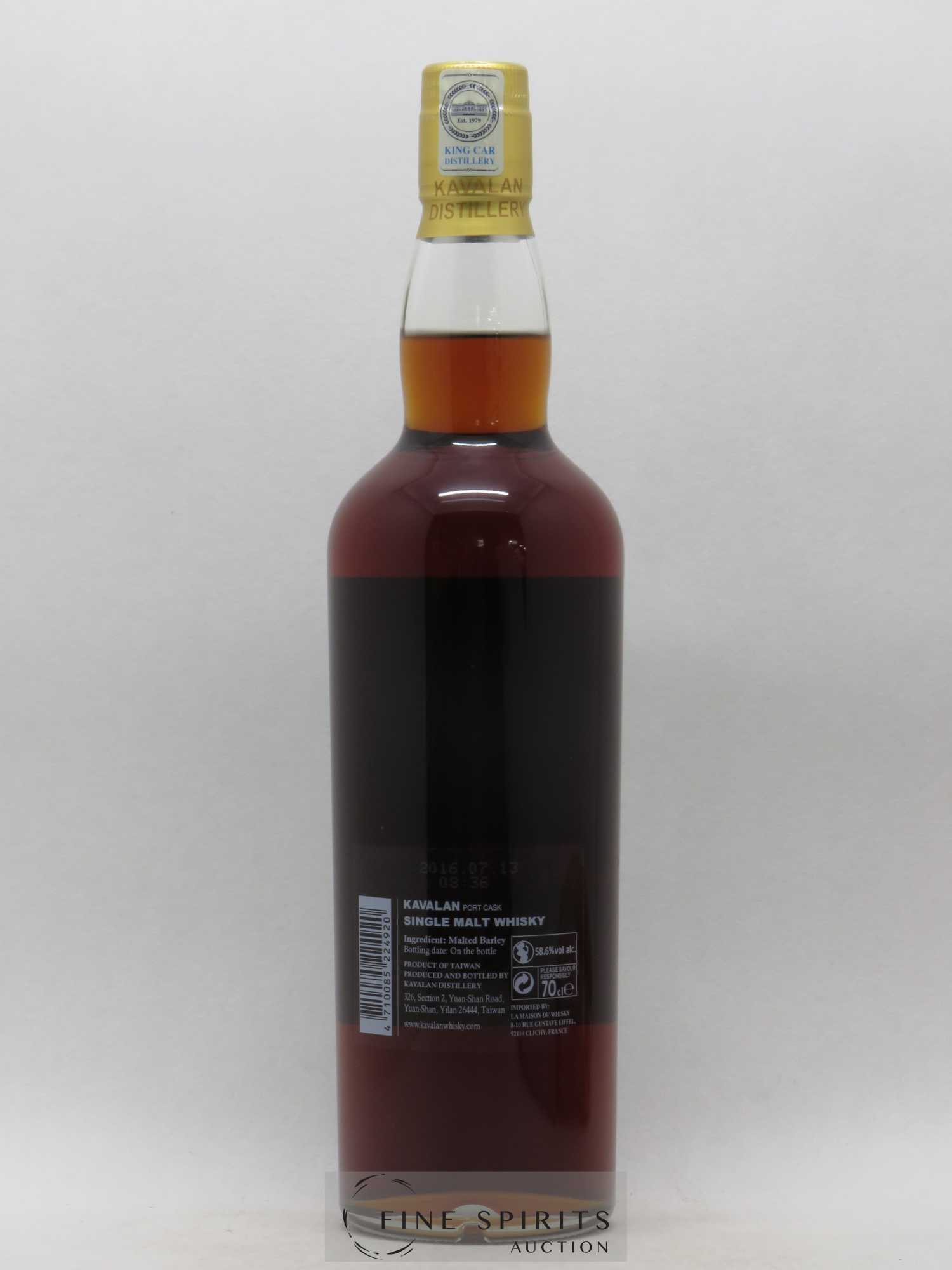 Kavalan Of. Solist Port Cask n°O090629014A - One of 178 - bottled 2016 Cask Strength - Lot de 1 bouteille - 2