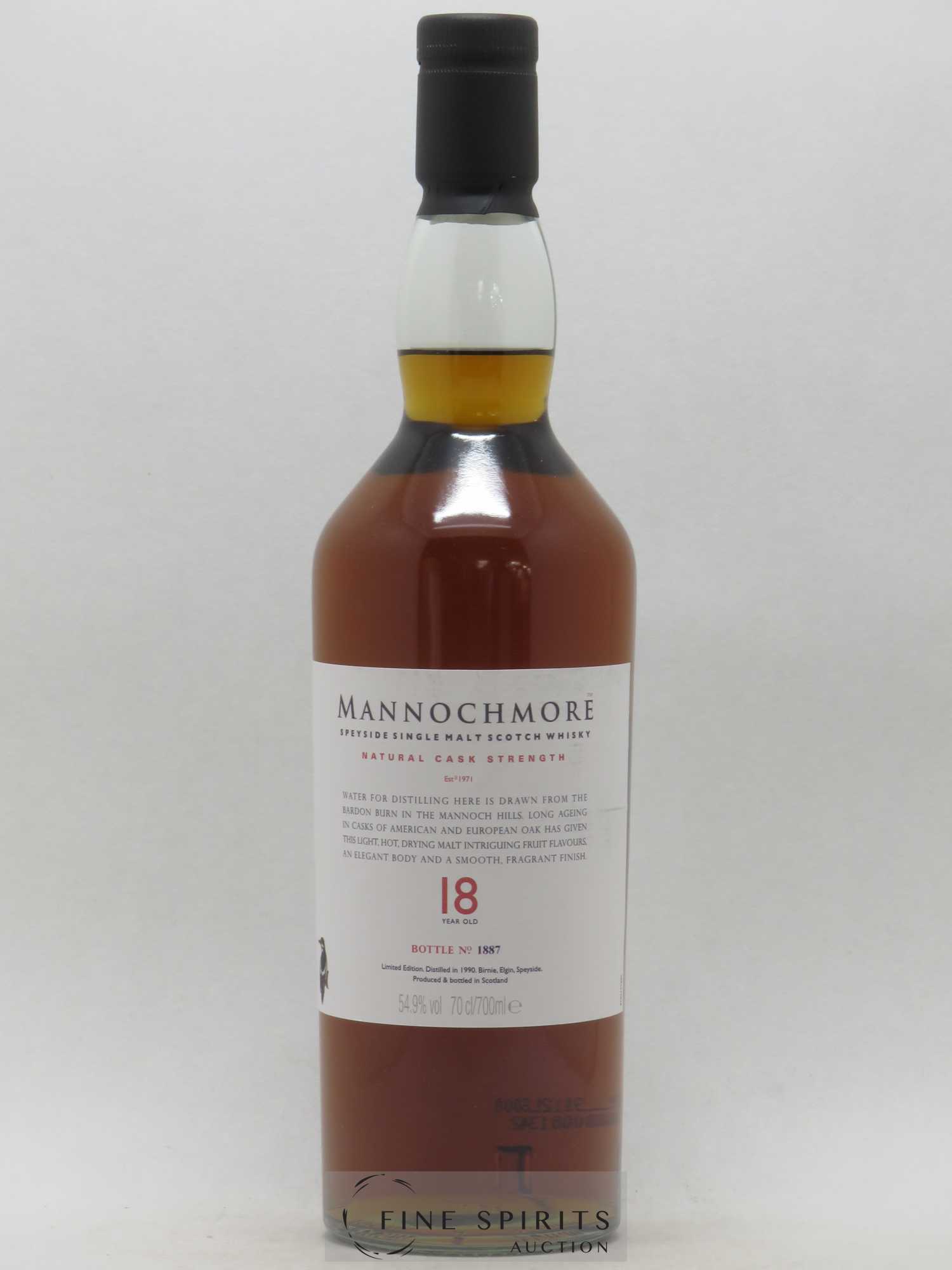Mannochmore 18 years 1990 Of. Natural Cask Strengh Limited Edition - Lot de 1 bouteille - 1