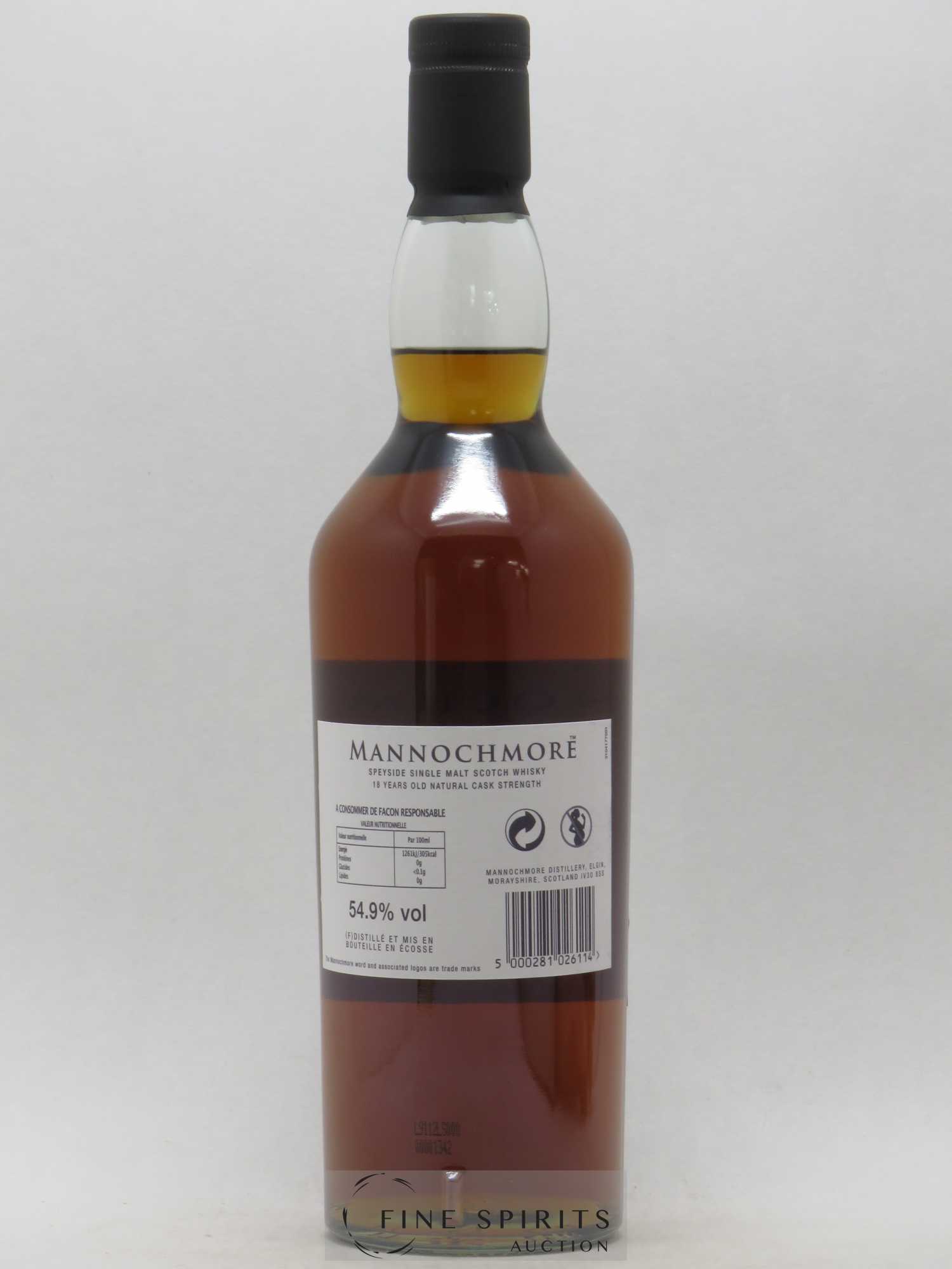 Mannochmore 18 years 1990 Of. Natural Cask Strengh Limited Edition - Lot de 1 bouteille - 2