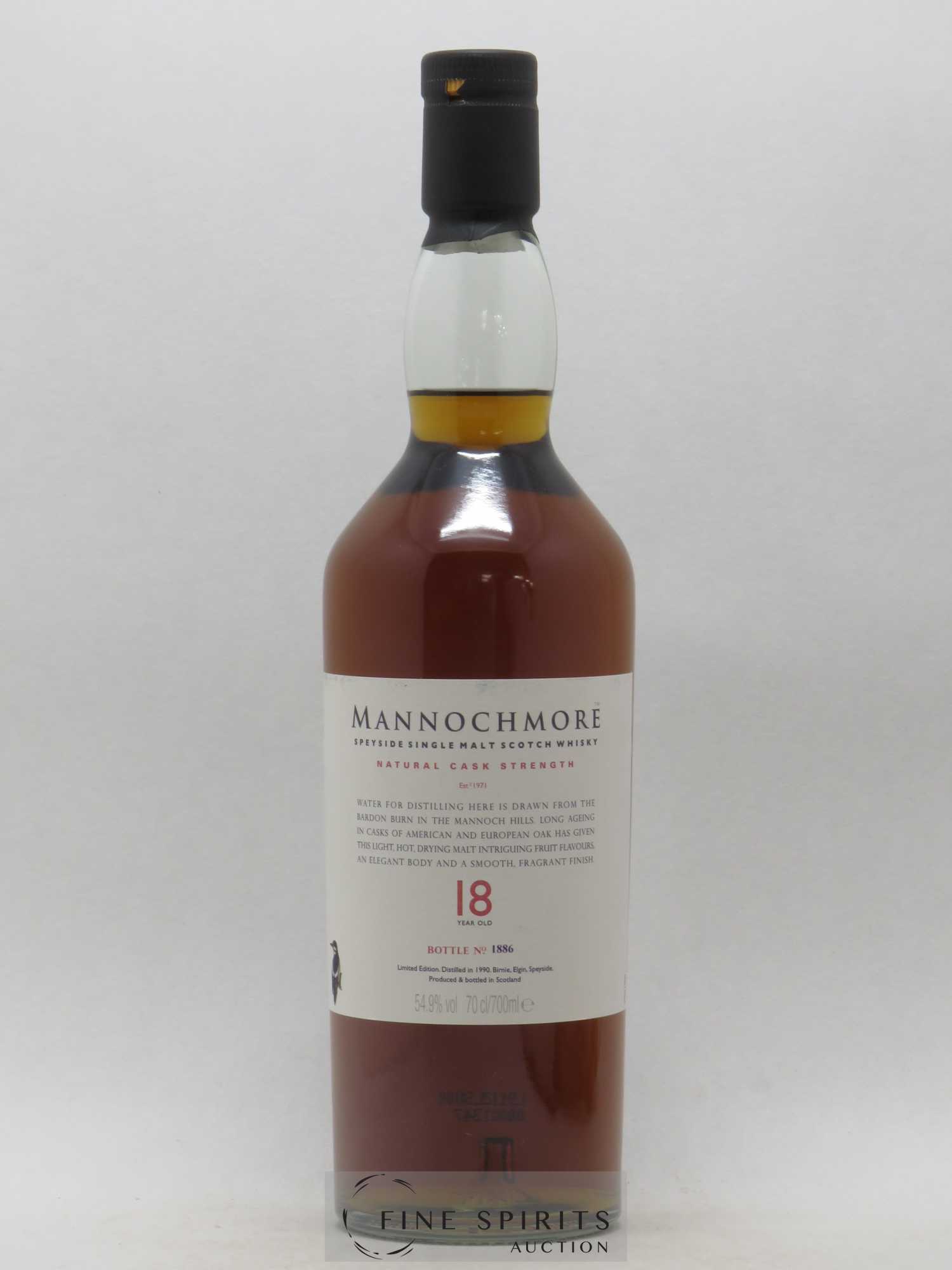 Mannochmore 18 years 1990 Of. Natural Cask Strengh Limited Edition - Lot de 1 bouteille - 1