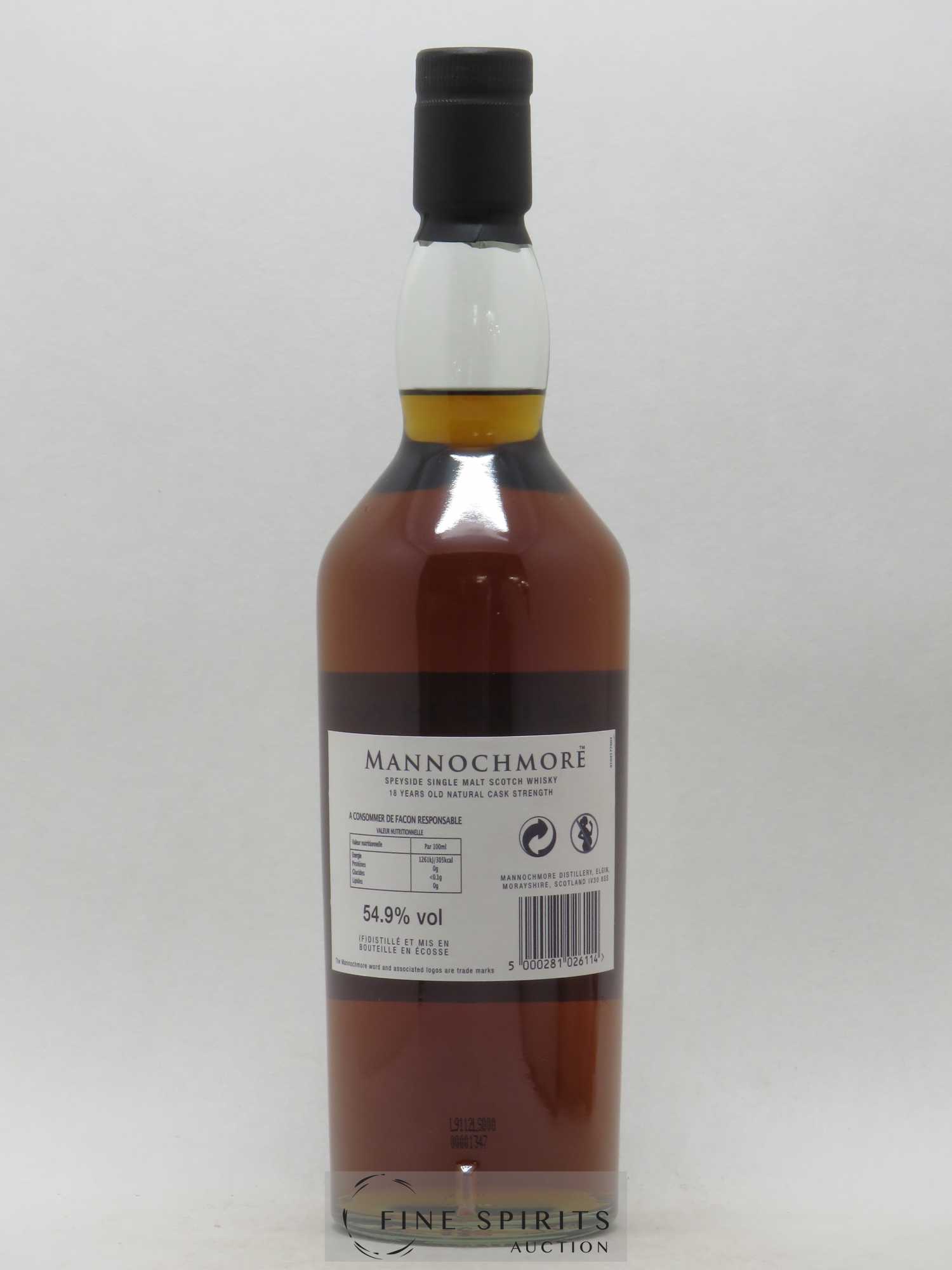 Mannochmore 18 years 1990 Of. Natural Cask Strengh Limited Edition - Lot de 1 bouteille - 2