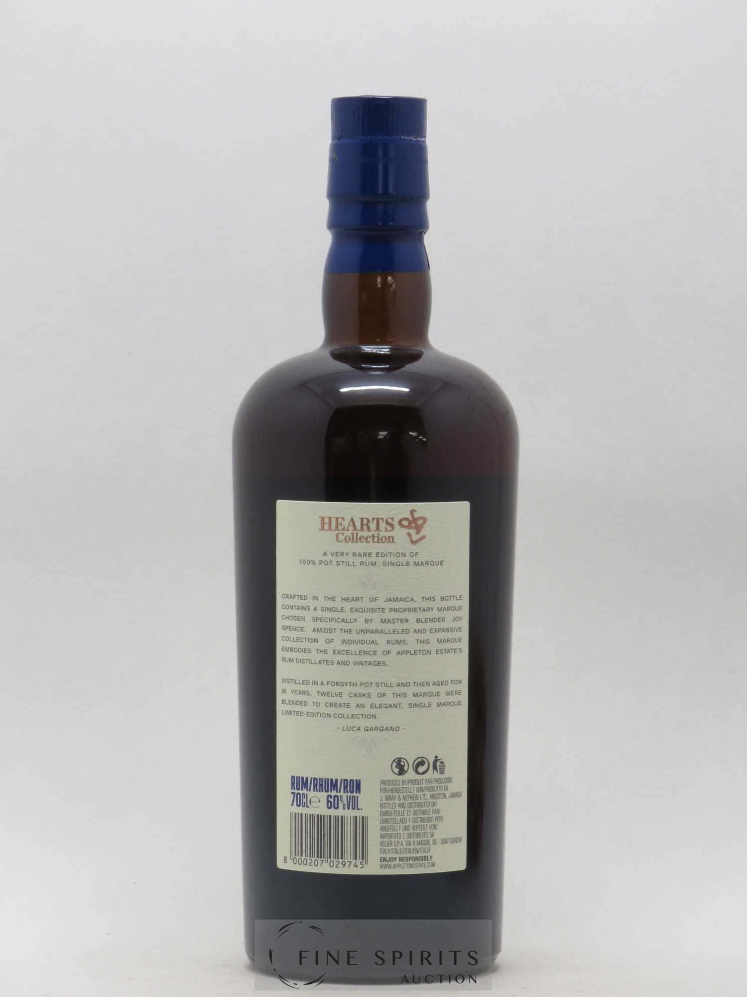 Appleton Estate 26 years 1994 Of. Pot Still Cask n°407597 through n°407608 - One of 3000 - bottled 2020 Hearts Collection - Lot of 1 bottle - 2