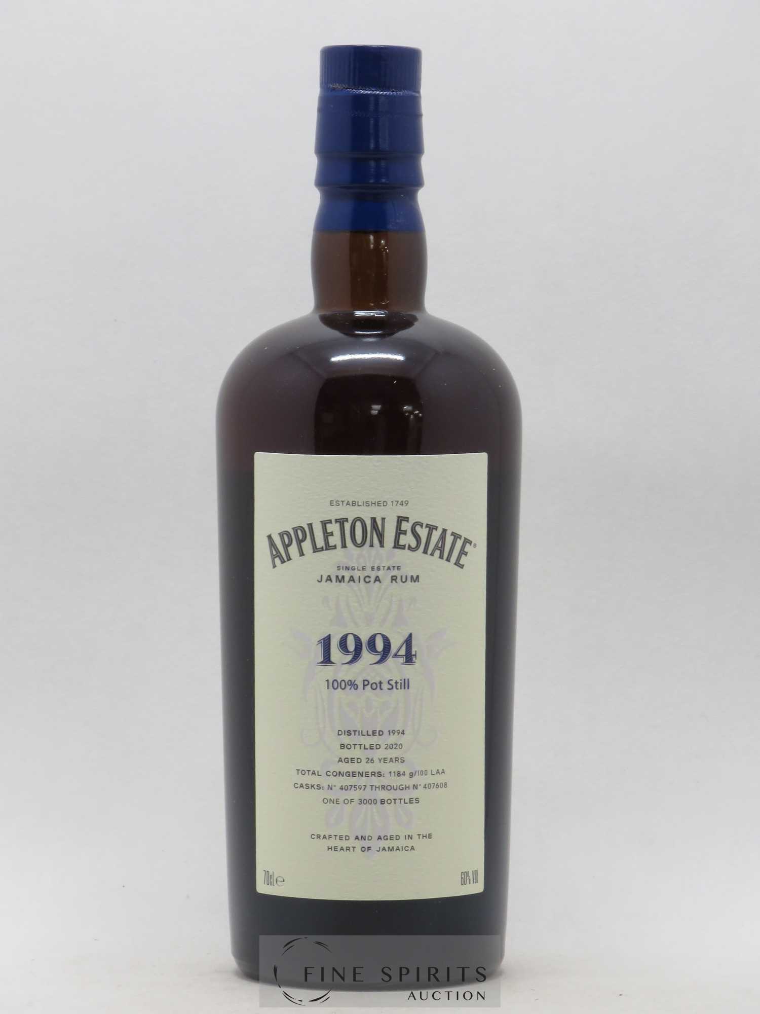Appleton Estate 26 years 1994 Of. Pot Still Cask n°407597 through n°407608 - One of 3000 - bottled 2020 Hearts Collection - Lot de 1 bouteille - 1